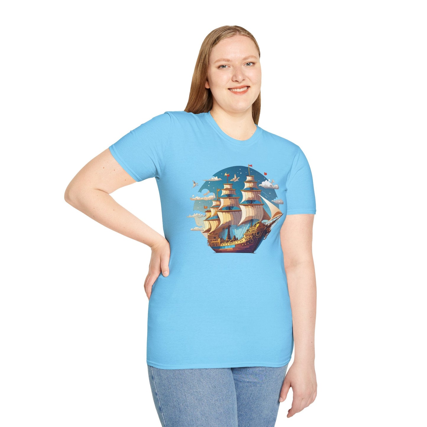 Ship T Shirts Frigate Vessel Tee Shirt Unisex Gildan Softstyle 64000 Cotton Tee Comfort Fit
