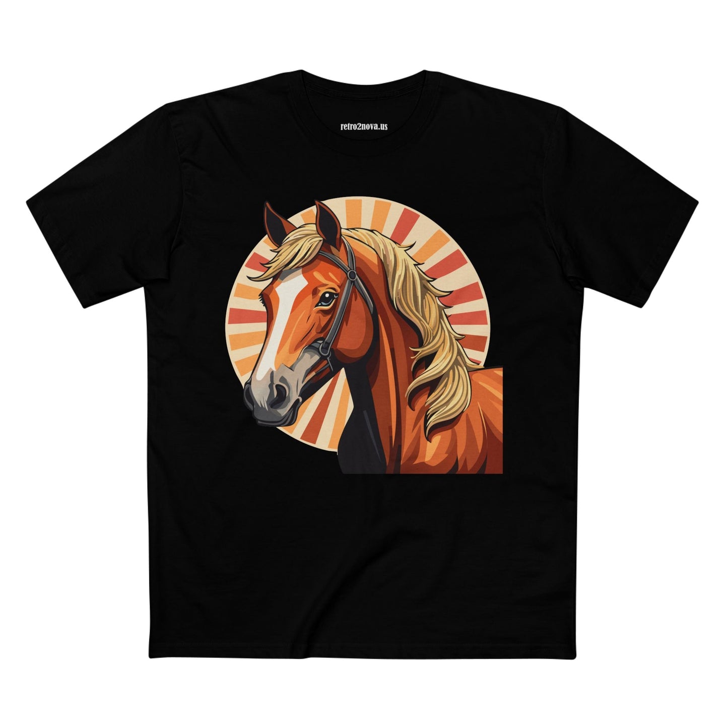 Unisex Premium Cotton Art Tee Featuring Horse Illustration Retro2Nova Animals Shirt Collection For All Seasons