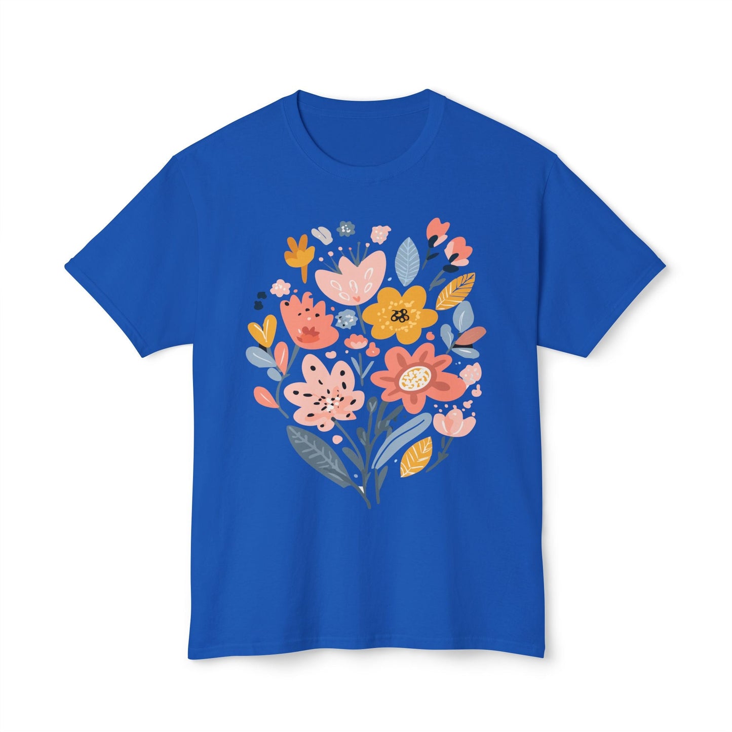 Unisex HD Cotton Floral Art Print T Shirt With Vintage Flowers Design Tee Premium Quality