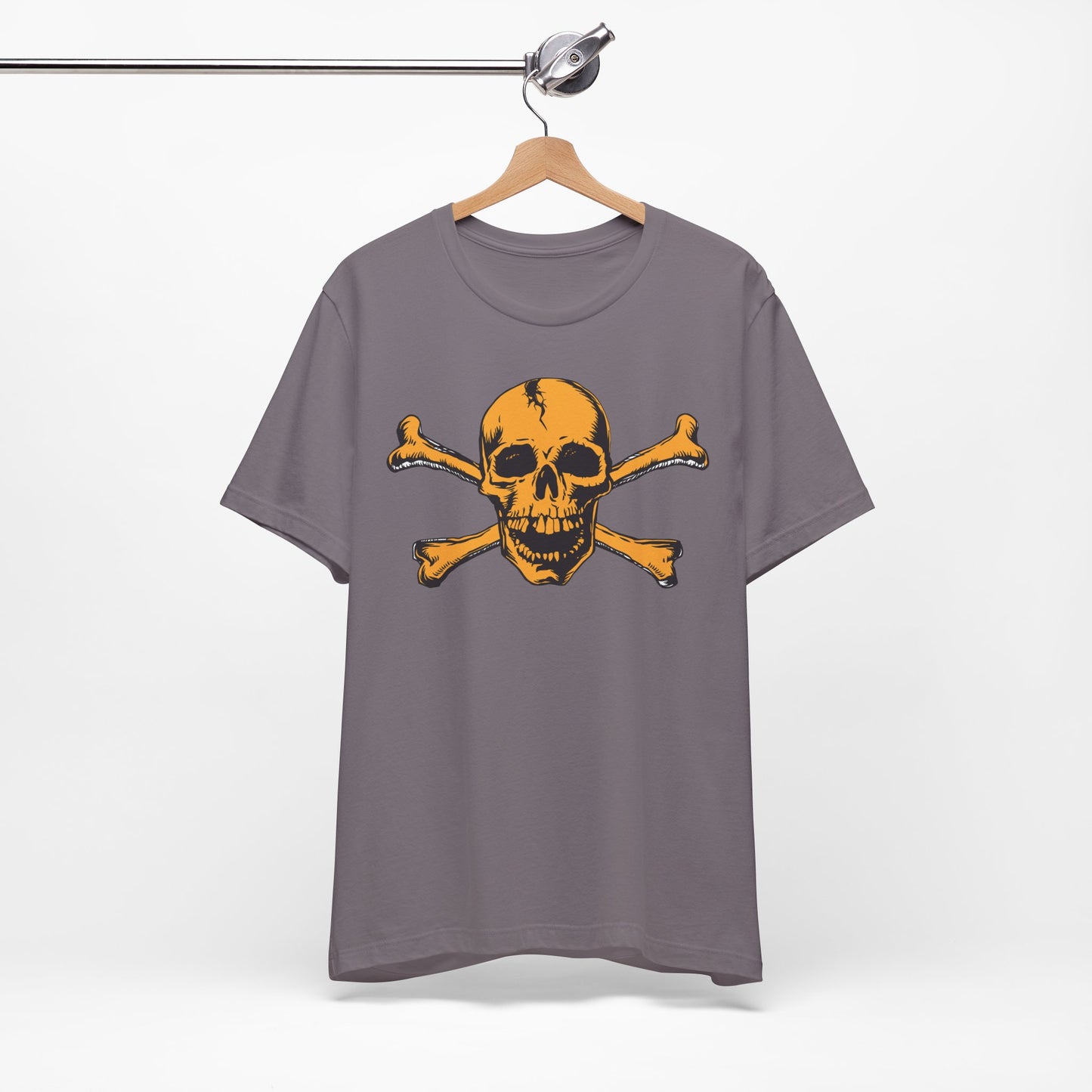Orange Skull Graphic Design Tee, Skull Shirt, Vintage Tees, Art Design T-Shirt, Vintage Graphic Tee, Art Shirts with Skulls