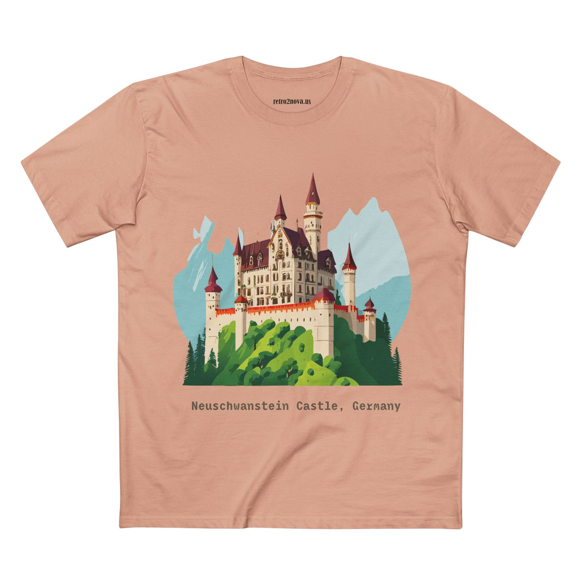 Neuschwanstein Castle Illustration T-Shirt | Germany Travel Souvenir