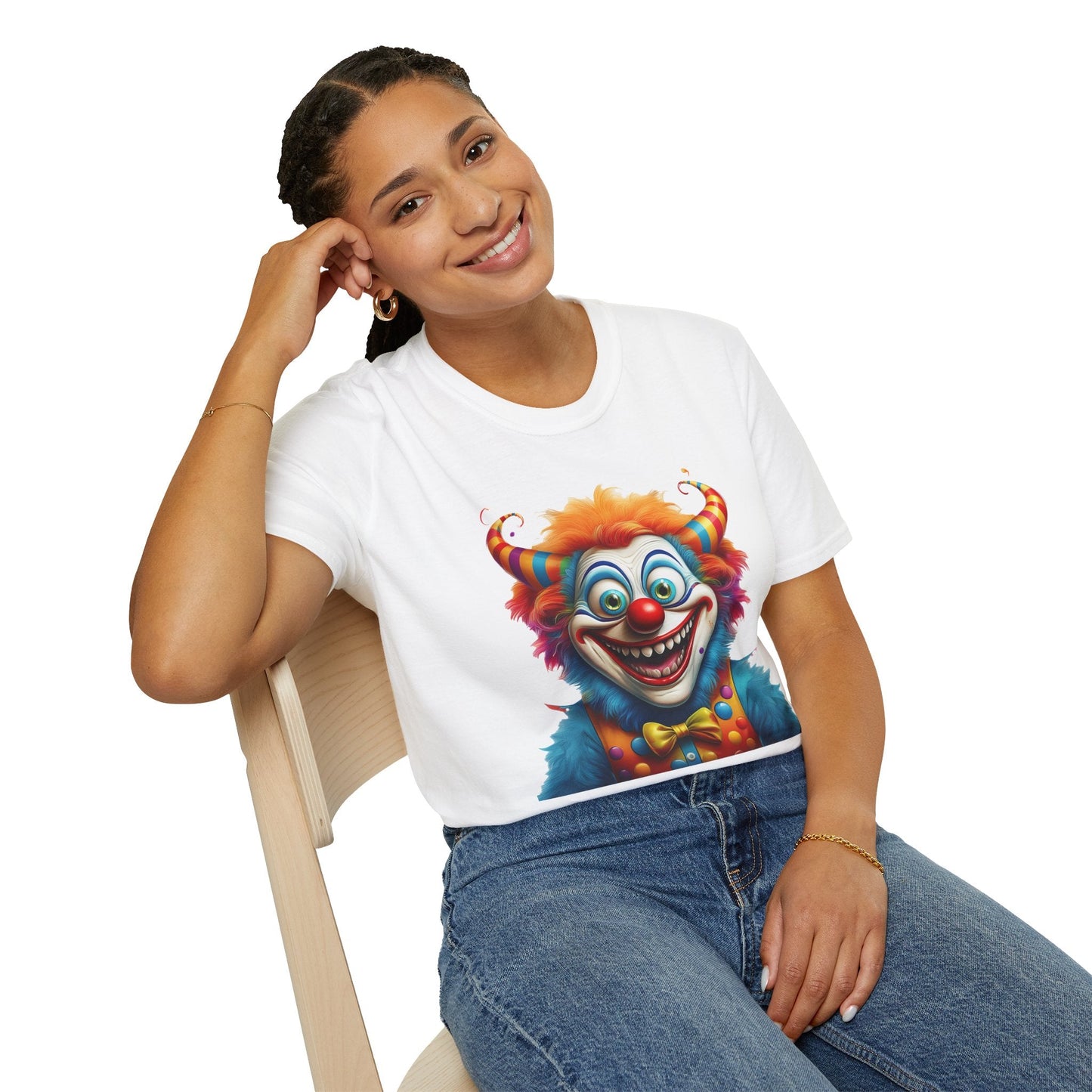 Unisex Clown Shirt Circus Tee Funny Man Shirt Scary Man Shirt Gildan Softstyle 64000