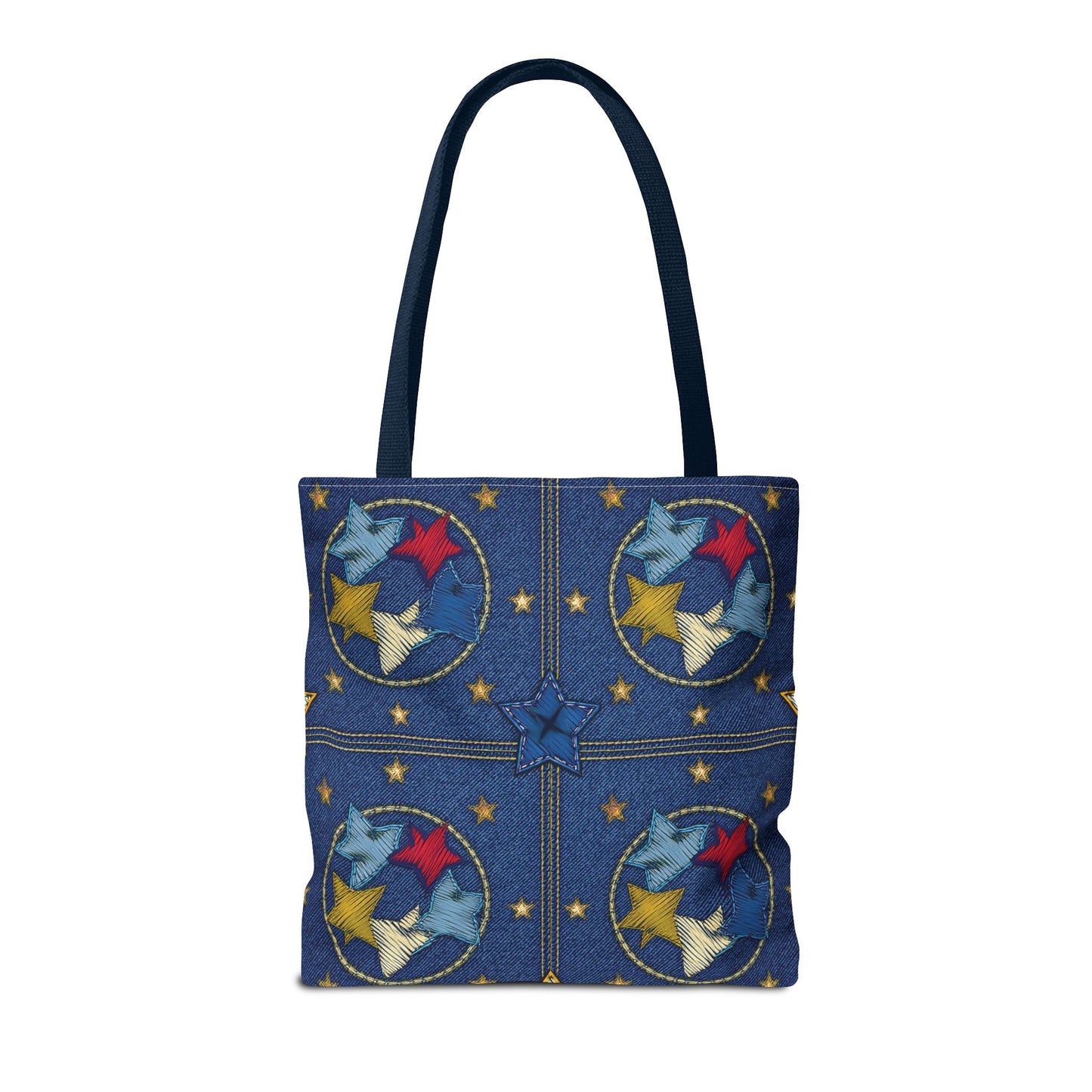 Denim Fabric Imitation Print Unisex Canvas Bag Poly Spun 3 Sizes Tote Bag 181-2