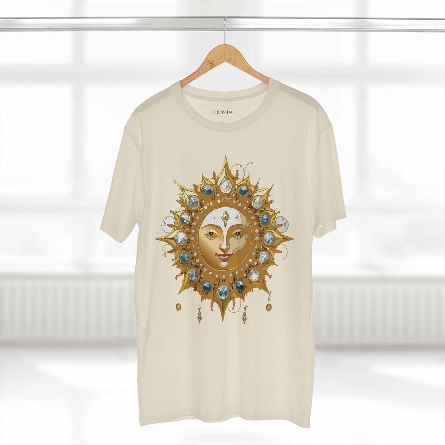 Gold Sun Graphic Unisex 100 Cotton T-Shirt with Golden Art Design 1