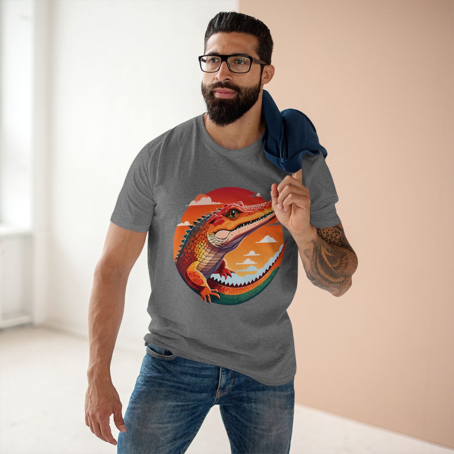 Unisex Crocodile Shirt With Original Art Design Premium Cotton Tee From Retro2Nova Art Collection Soft Breathable Graphic