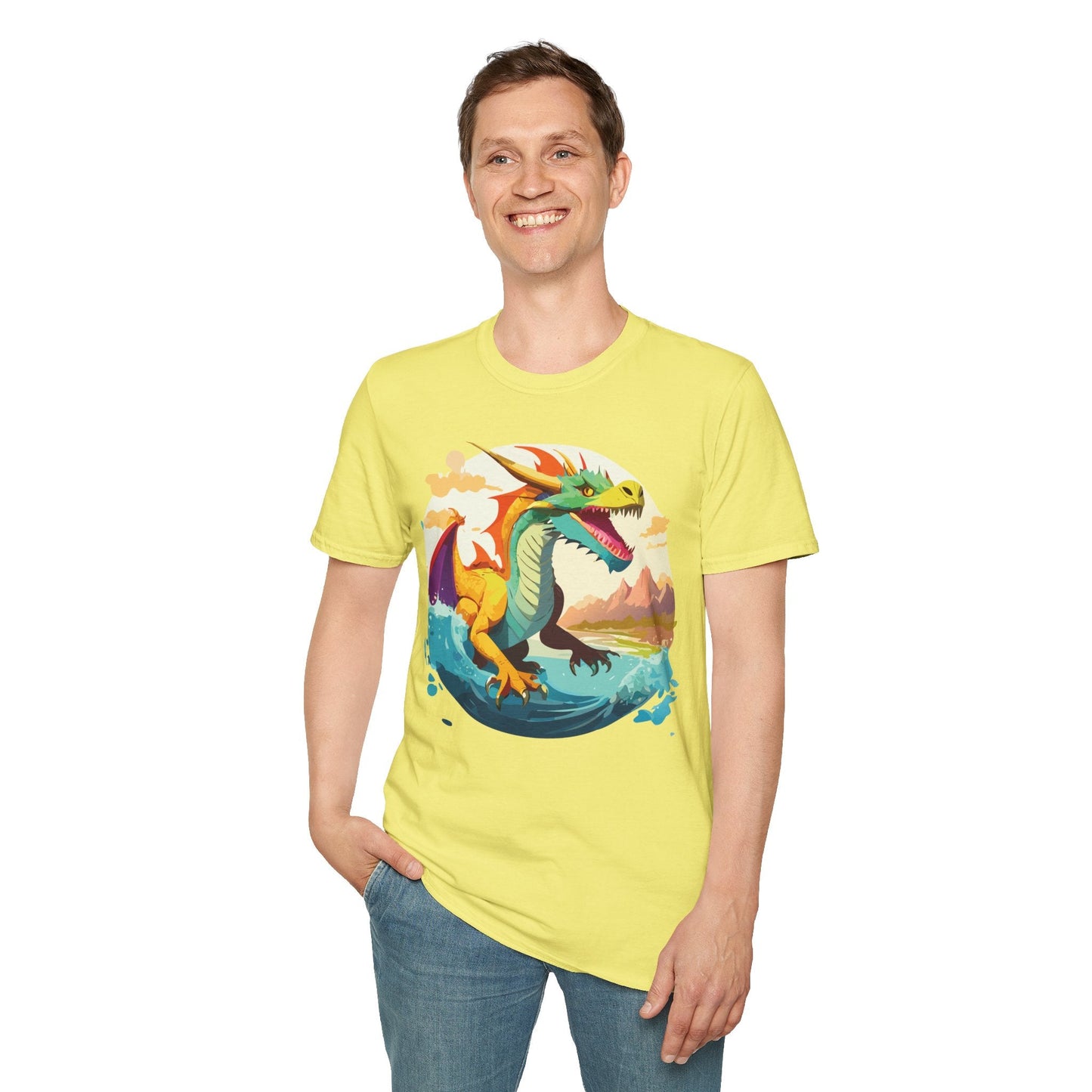 Dragon T Shirt Unisex Animal Print Dragon Shirt Gildan Softstyle Cotton Tee 64000