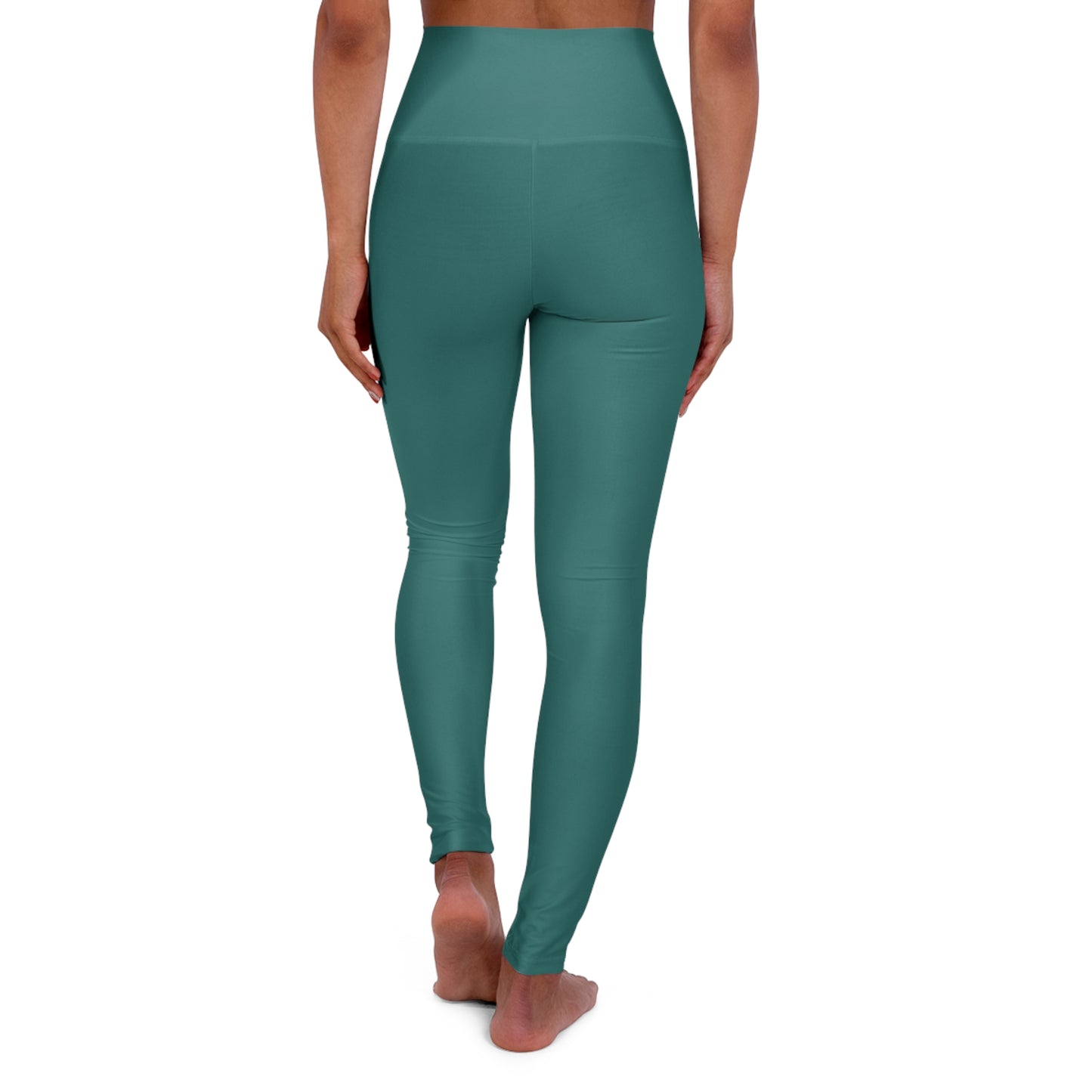 Pine Teal Color High-Waist Yoga Leggings Women's Seamless Poly-Span Stretchy Pants XS-2XL