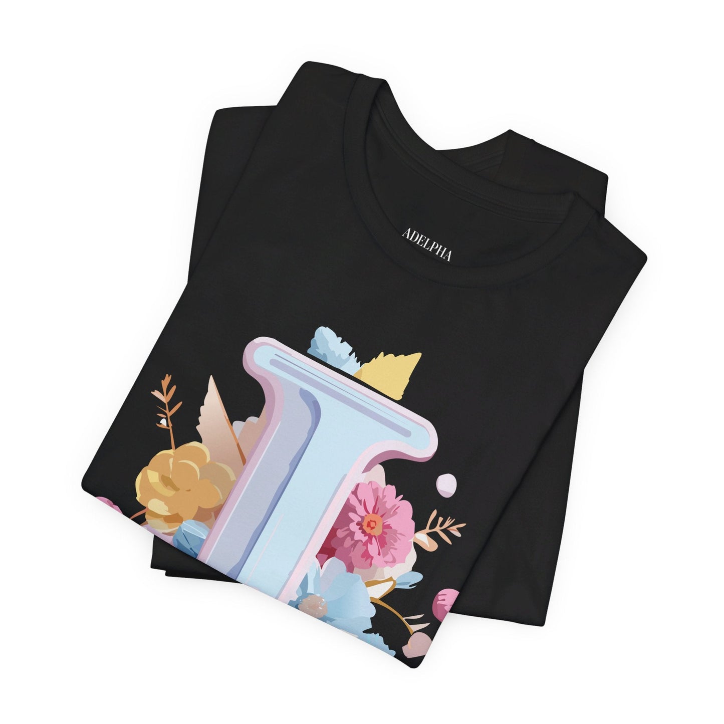Letter I Shirt Unisex Graphic Tee Vintage Inspired Adelpha Art Design Short Sleeve