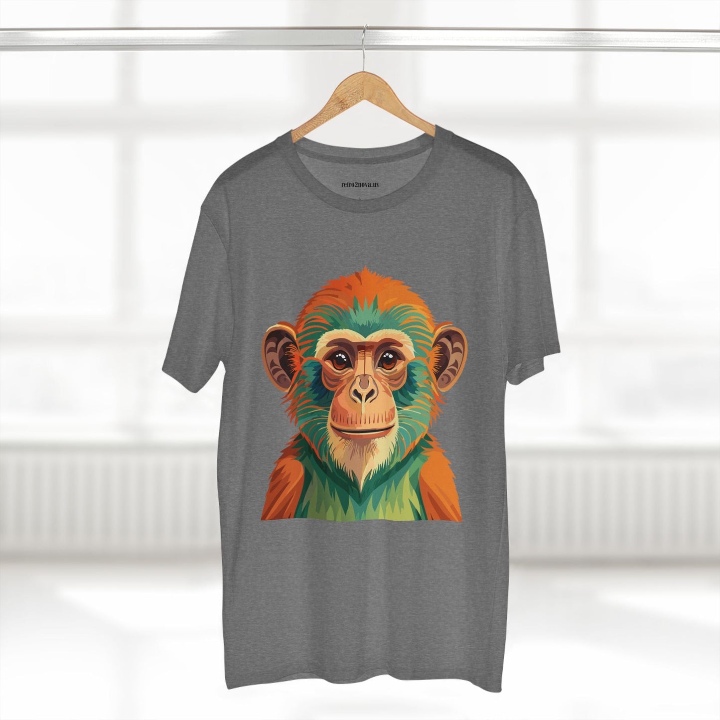 Retro2Nova Monkey Shirt Unisex Premium Cotton Staple Tee With Original Art Design From Our Art Collection