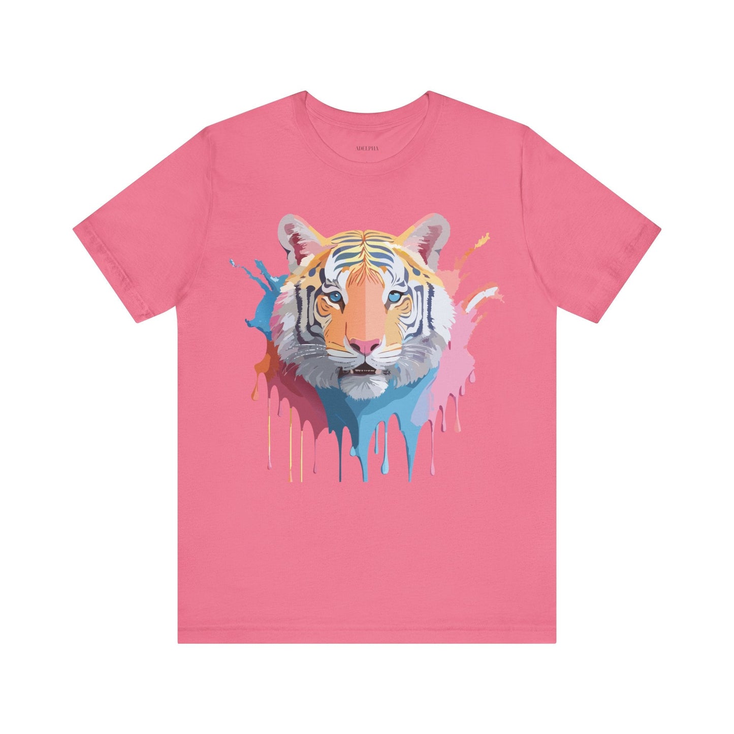 Tiger Graphic Tee Unisex Short Sleeve Shirt With Vintage Inspired Adelpha Artwork