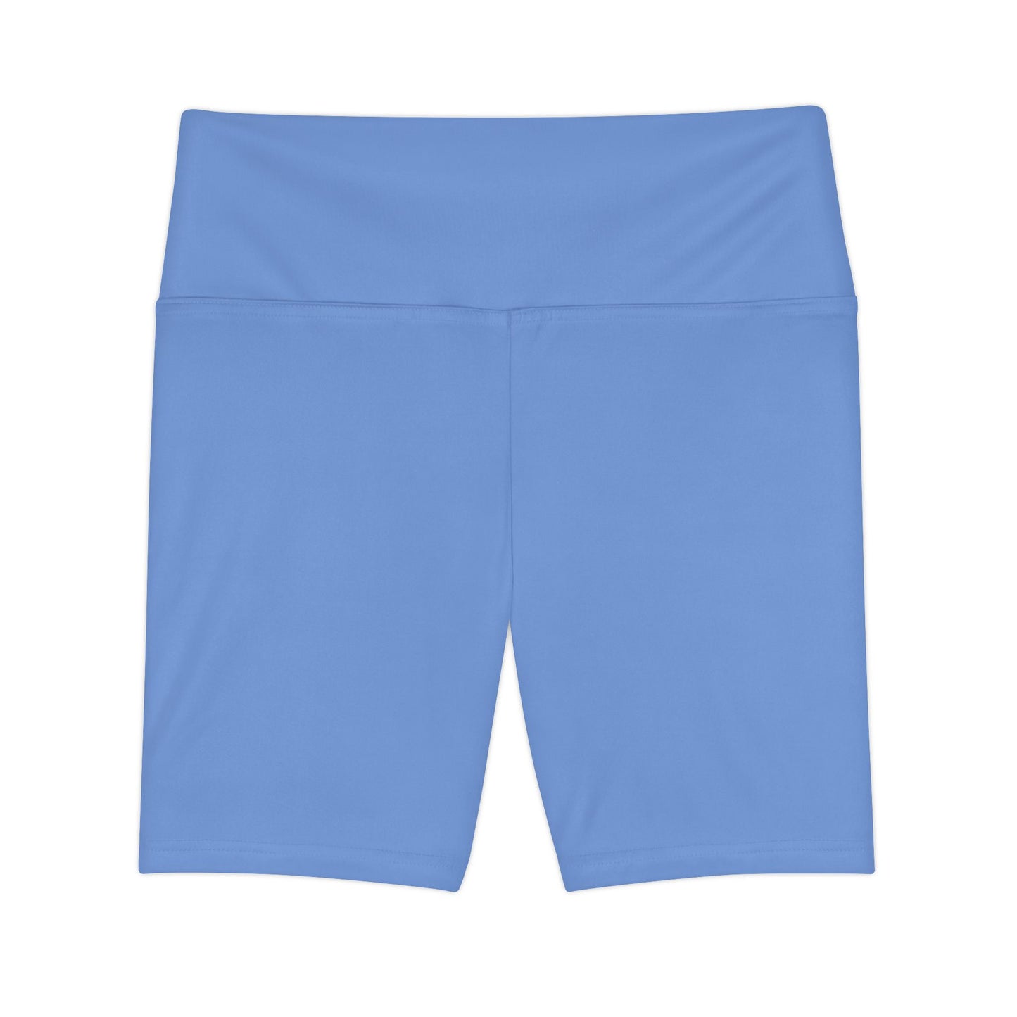 Wisteria Blue Women's Workout Shorts — Solid High-Waist Biker Shorts for Exercise & Everyday Wear