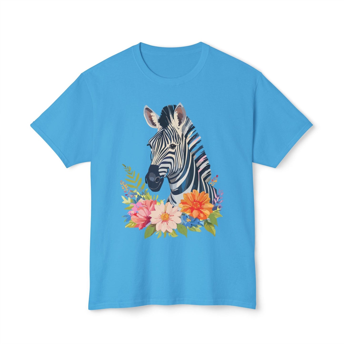 Unisex Zebra Art T Shirt With Full Color Print 100 Percent Cotton Jersey Tee Premium