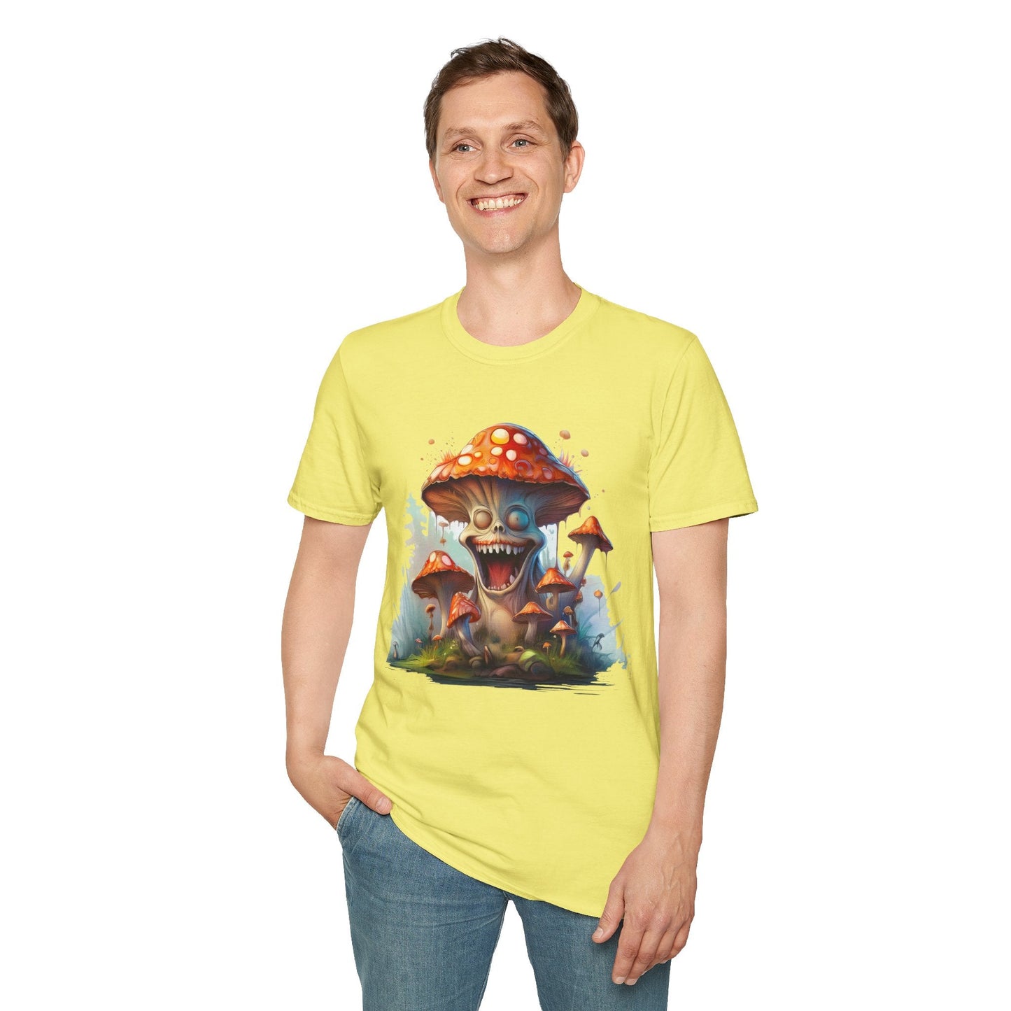 Mashroom Short Sleeve Tee Unisex Funny Mashroom Shirt With Fungus Graphic Gildan Softstyle 64000