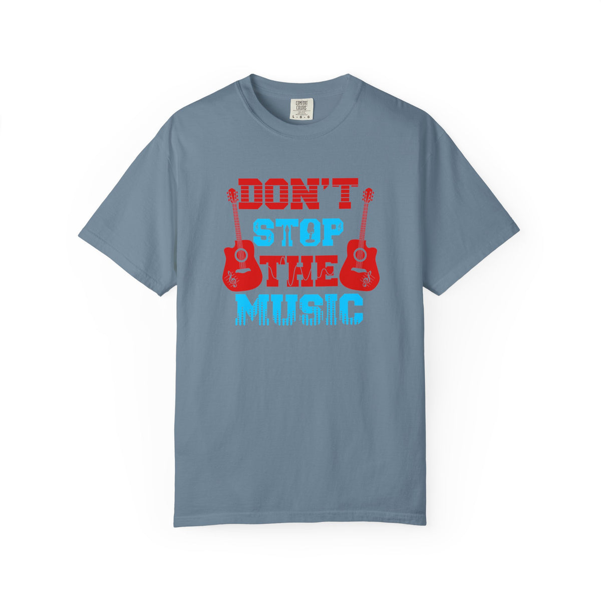 Don t Stop the Music T-Shirt Acoustic Guitar Typography Graphic Unisex Cotton Tee 042