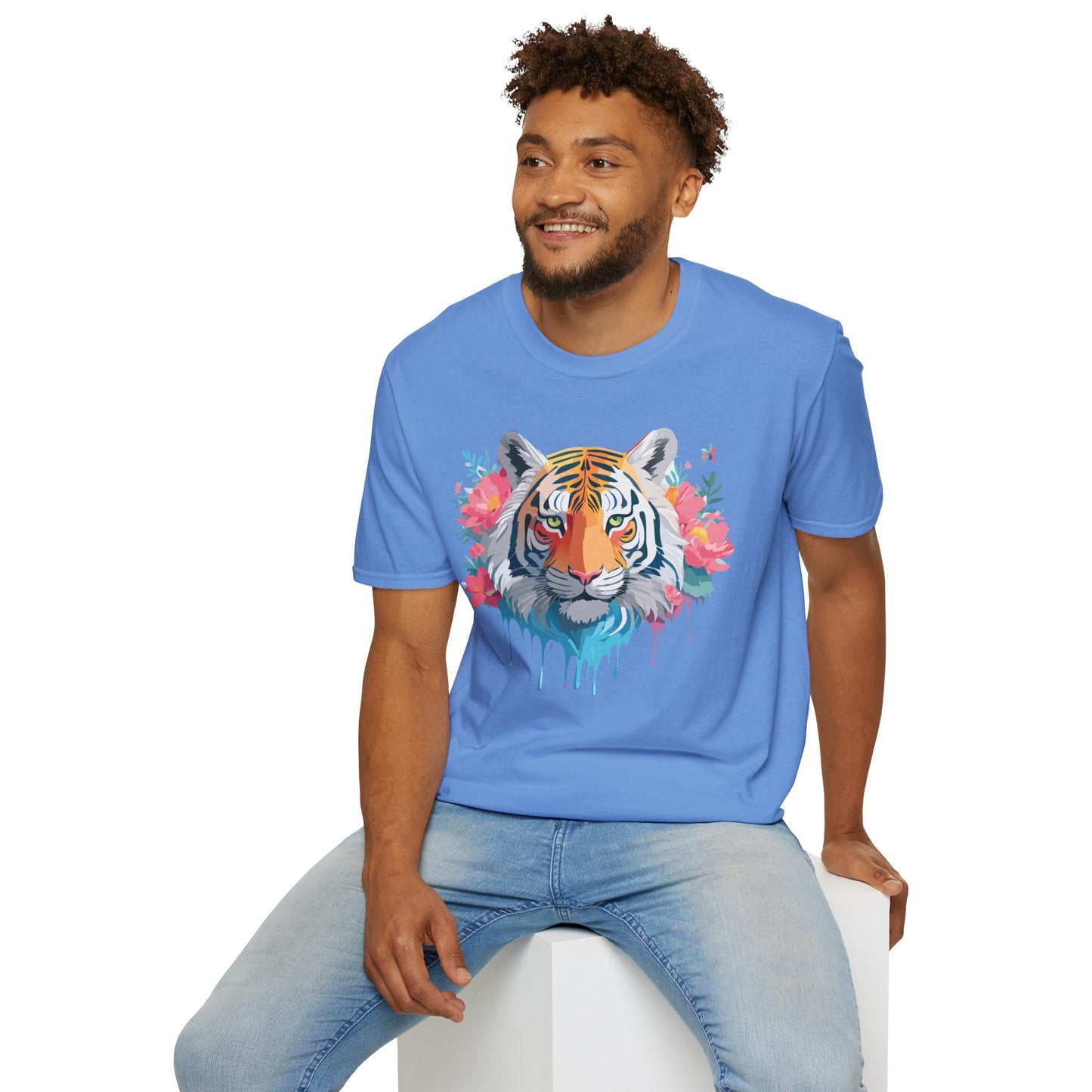 Tiger Shirt Unisex Animal Tee 100 Percent Ring Spun Cotton Softstyle