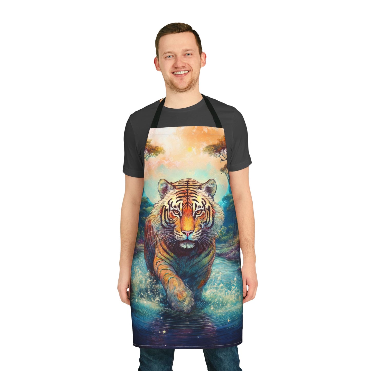 Tiger 100% Polyester Stain-resistant 31.5 x 25.6 | Art Print Canvas Apron 3