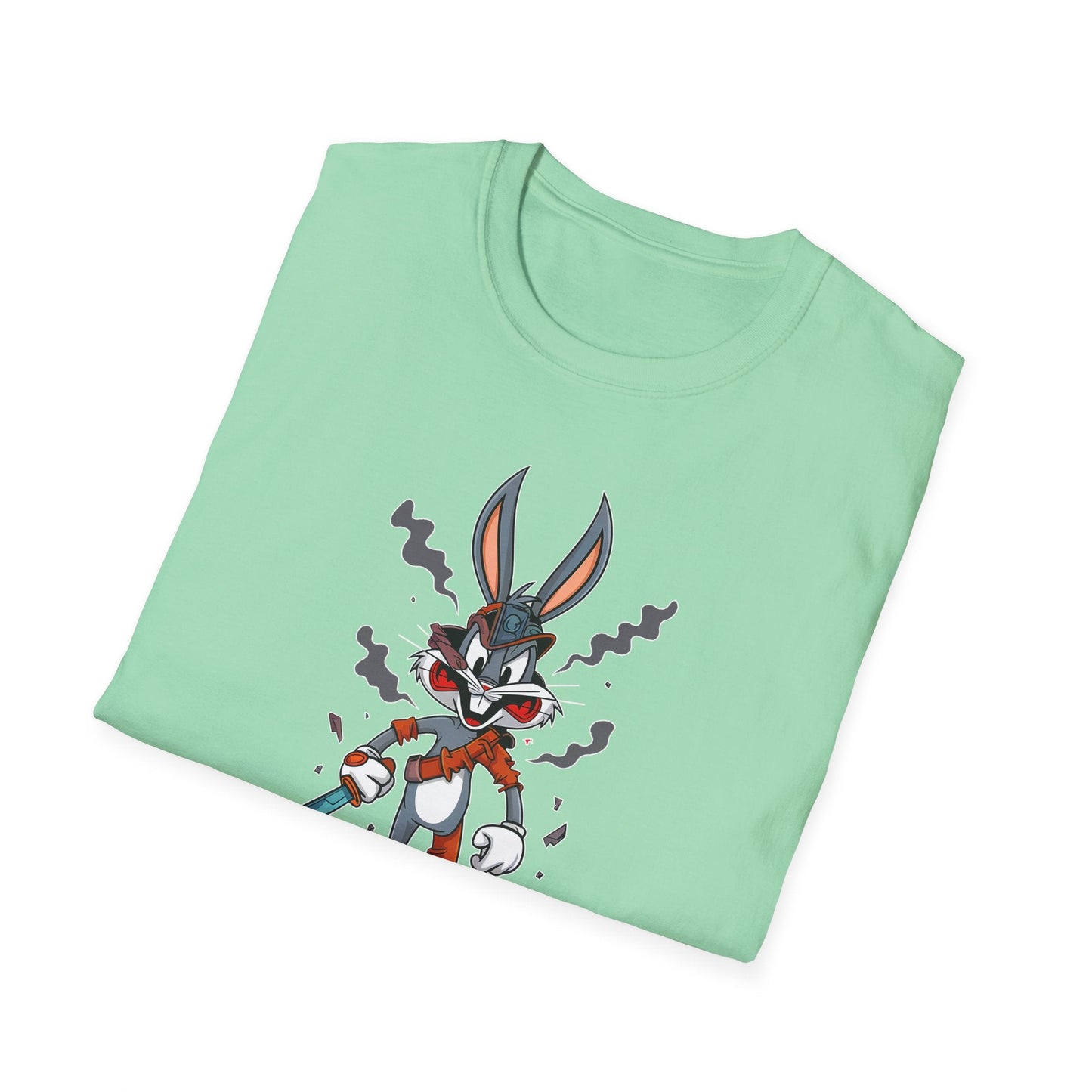Cartoon Bunny Graphic Unisex Cotton Animal Animation Artwork Design Tee 24