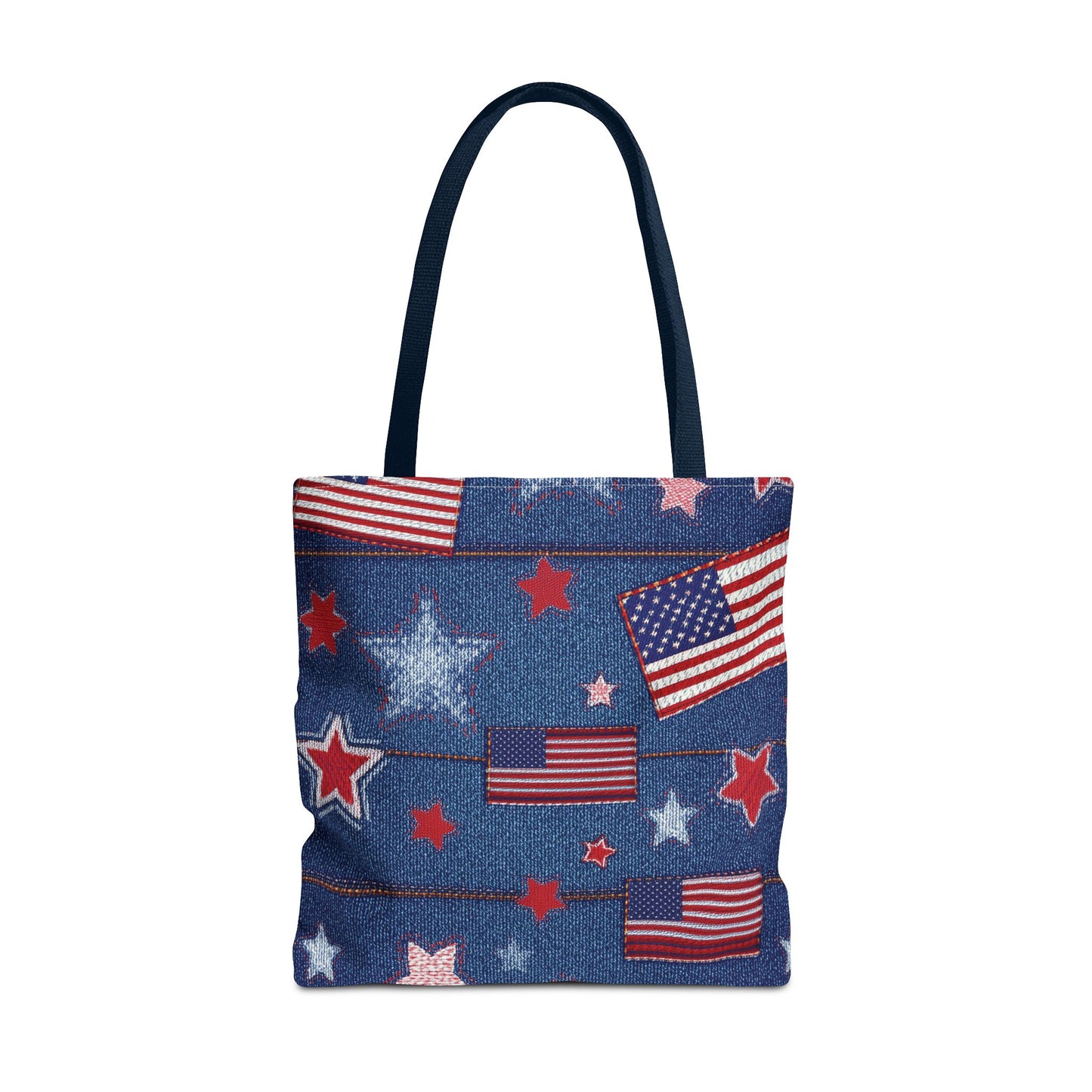 4th of July Graphic Denim Fabric Imitation Print Unisex Canvas Bag Poly Spun 3 Sizes Tote Bag 200-10
