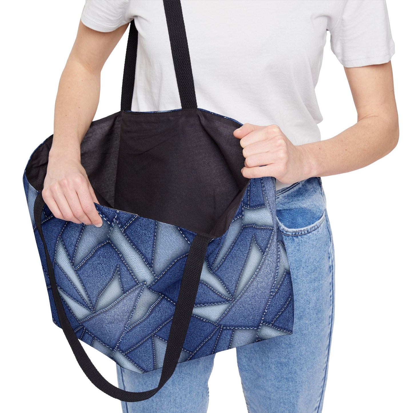 Denim Print Yoga Bag High-Quality 100% Spun Poly 24x13 Canvas Bag 87