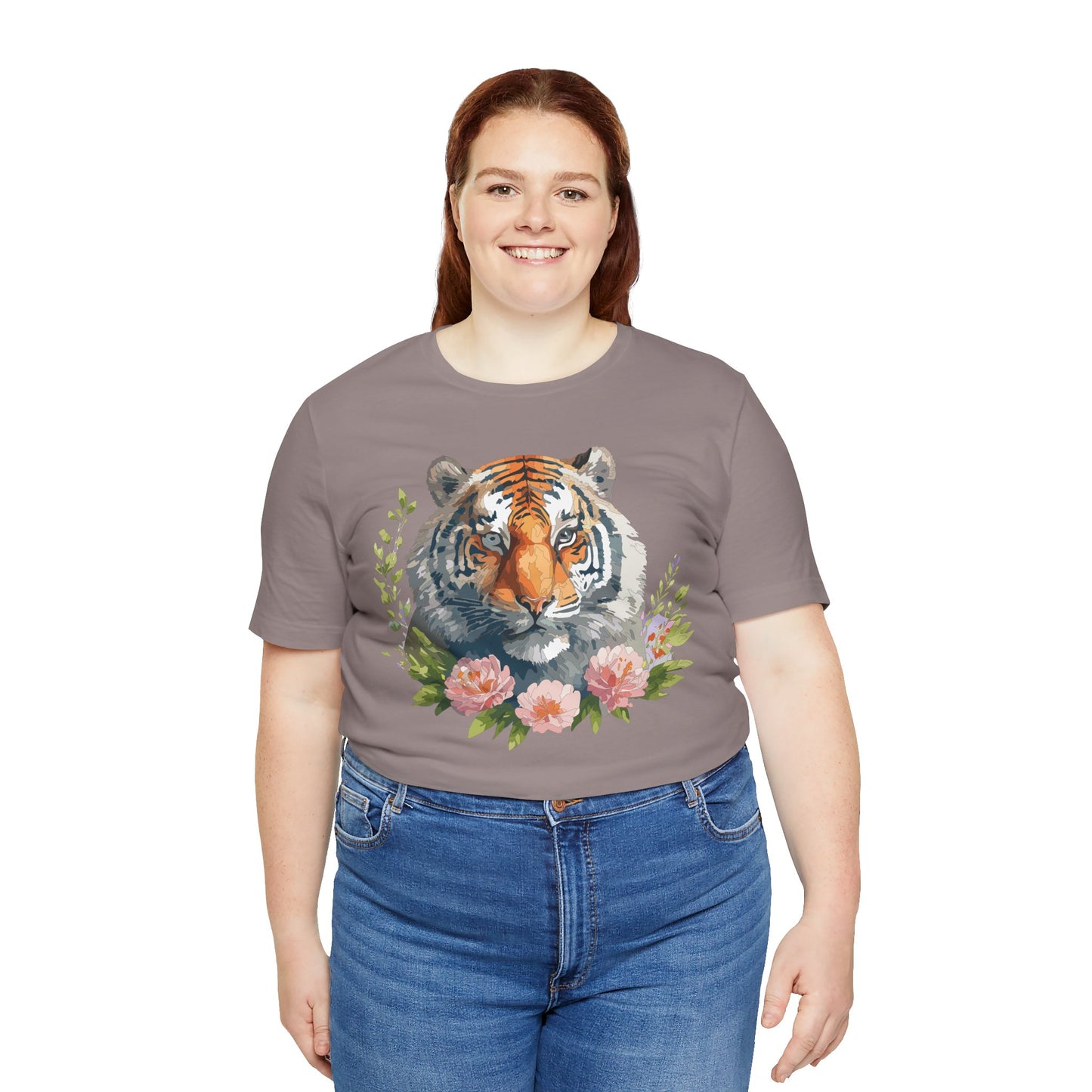 Floral Tiger Shirt, Animal Shirt, Tiger Tee, Unisex Tee, Floral T-shirt, T-Shirt with Animal