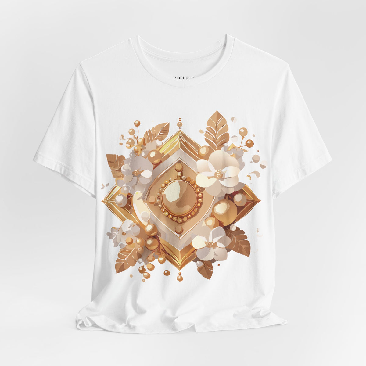 Jewelry Graphic Unisex Cotton Bella+Canvas Tee with Gemstones Art Design m36