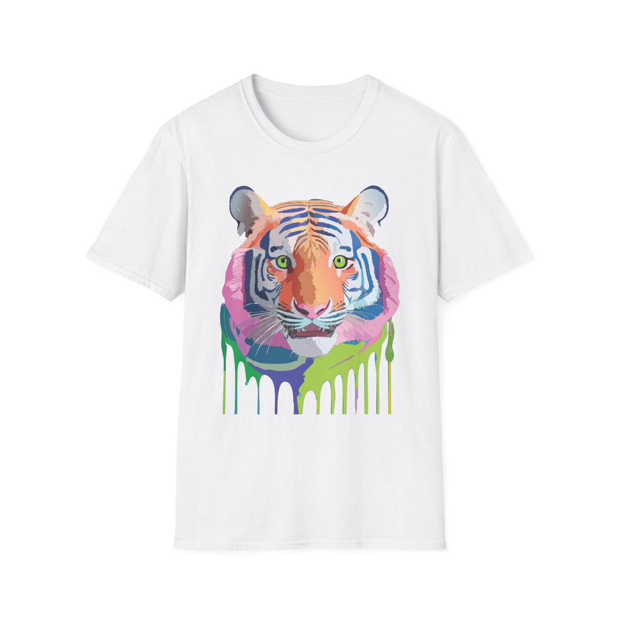 Colorful Drip Tiger T-Shirt | Vibrant Painted Tiger Tee