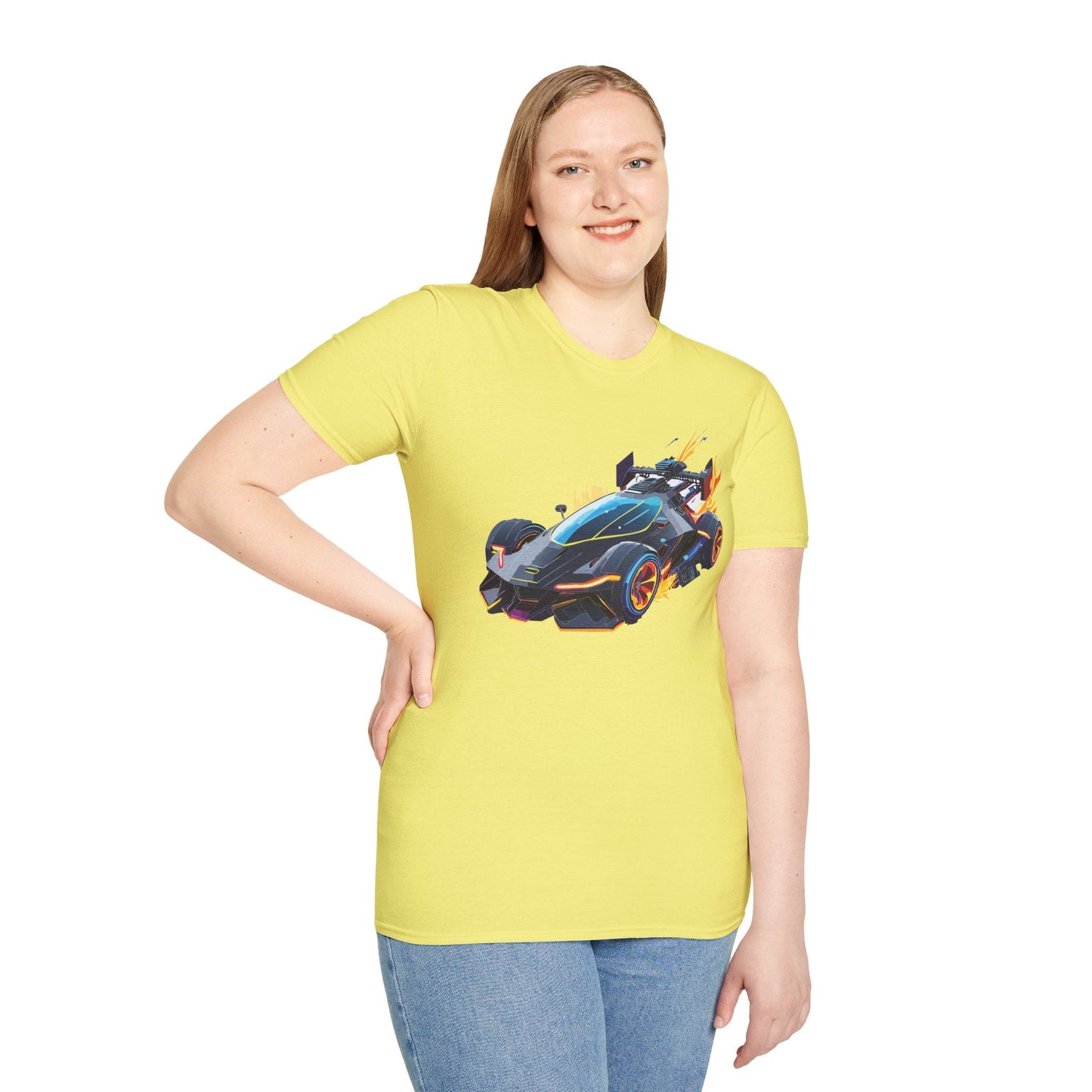 Unisex Car T Shirt With Cars Design Hot Wheels Graphic Tee Gildan Softstyle 64000