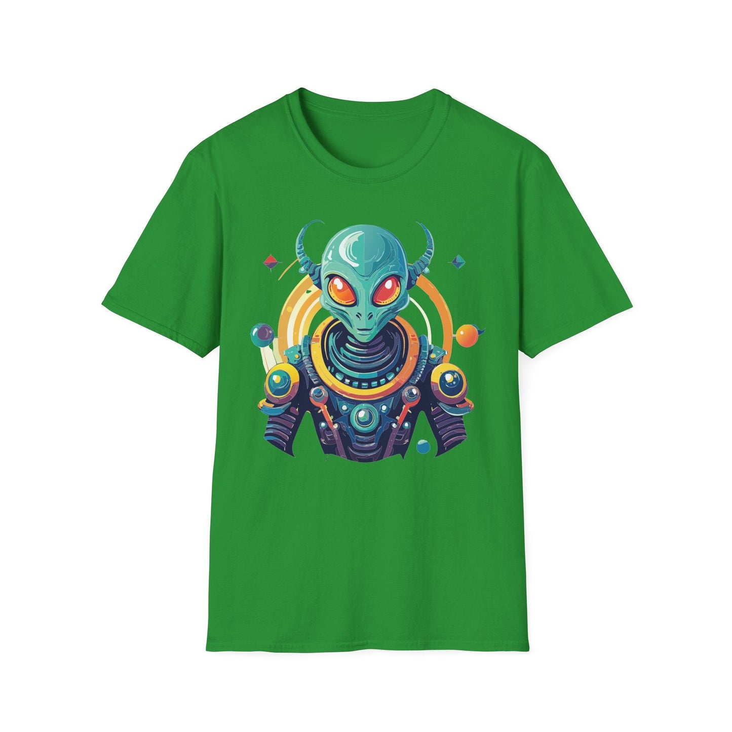 Alien Graphic Unisex Cotton Softstyle UFO Artwork Tee 2