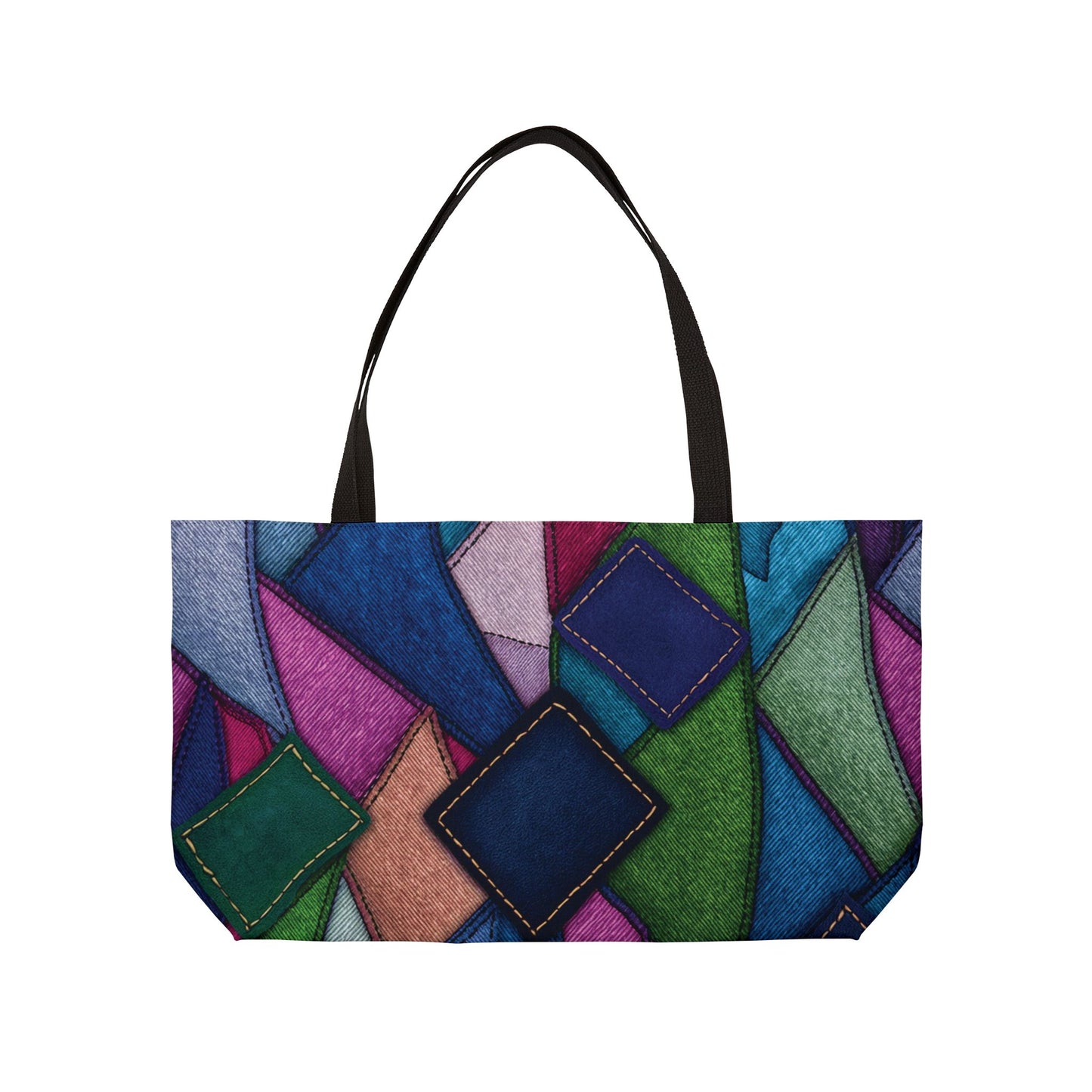 Denim Print Yoga Bag High-Quality 100% Spun Polyester 24x13 Canvas Gym Bag 33-2