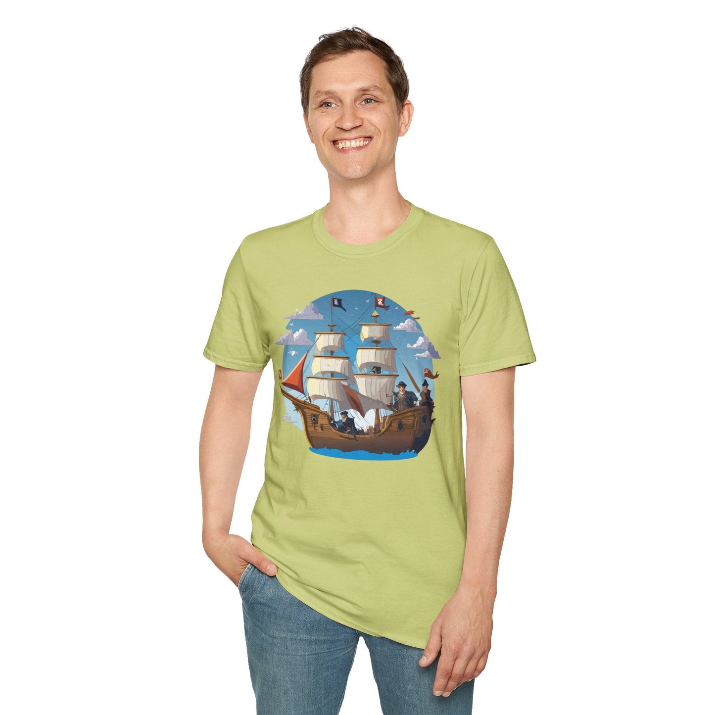 Ship T Shirts Frigate Vessel Tee Unisex Gildan Softstyle 64000 100 Percent Cotton