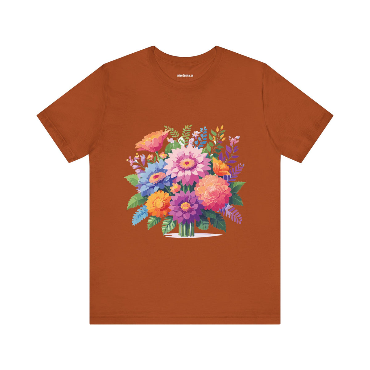 Floral Graphic Unisex Cotton Bella+Canvas Tee with Flowers Design ab15