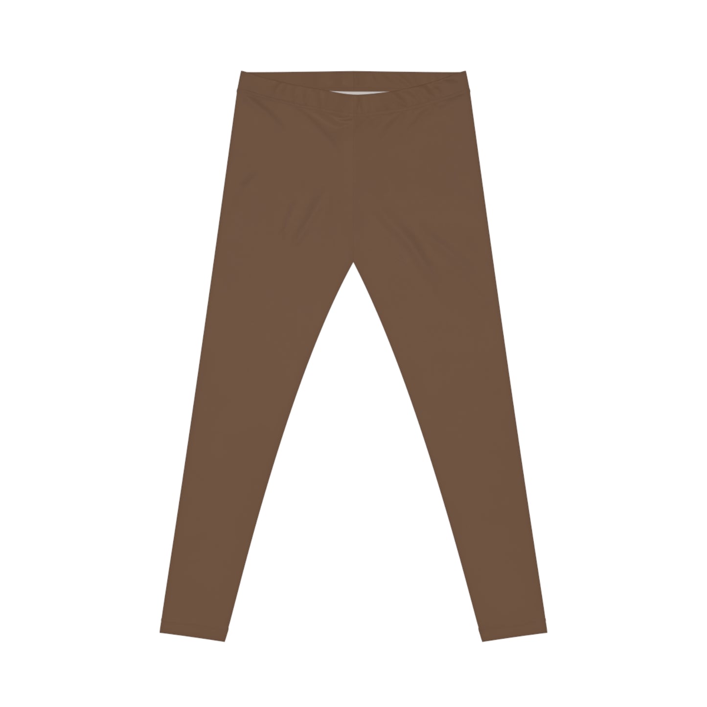 Coffee Bean Color Women's Poly-Span Casual Leggings XS-2XL