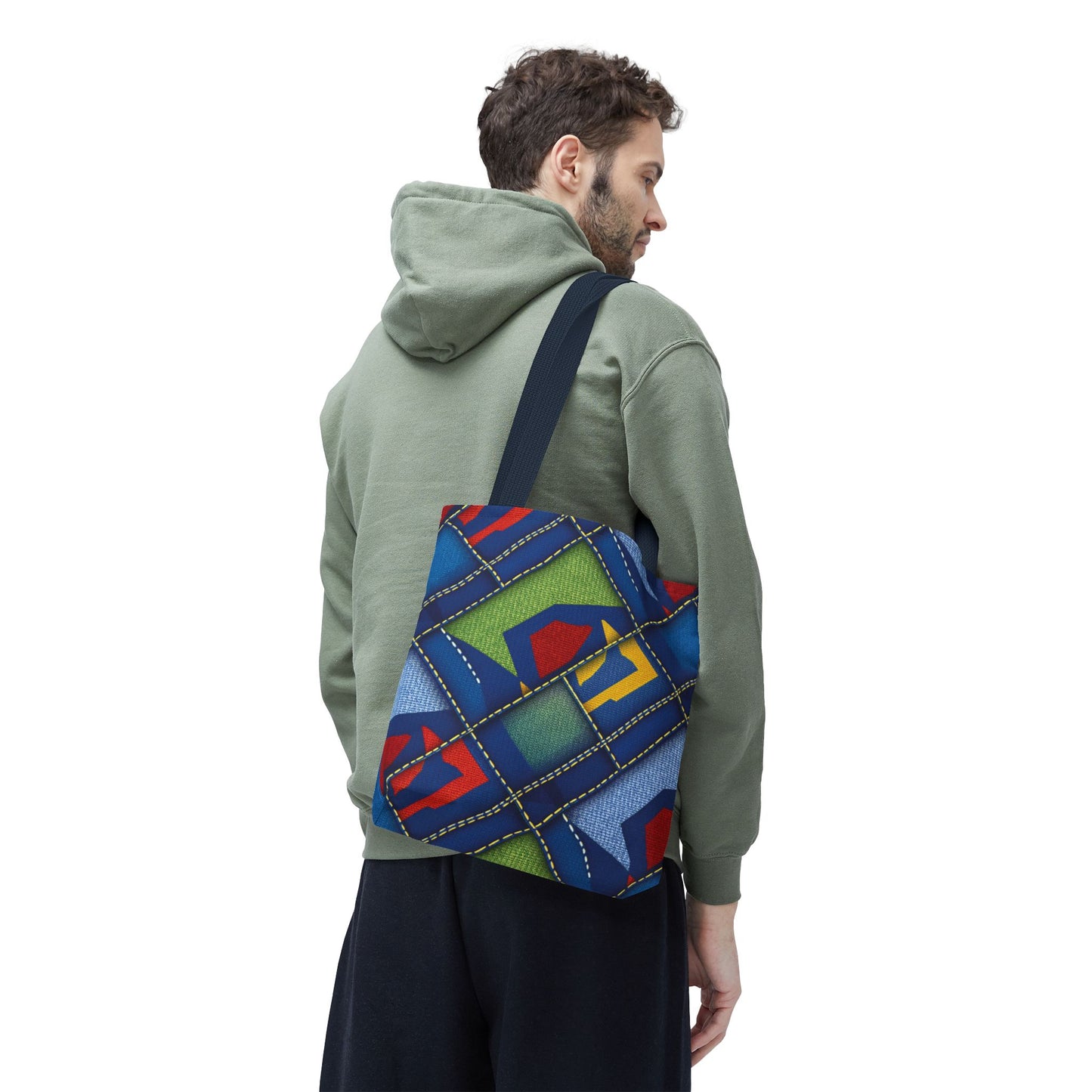 Denim Fabric Imitation Print Unisex Canvas Bag Poly Spun 3 Sizes Tote Bag 139