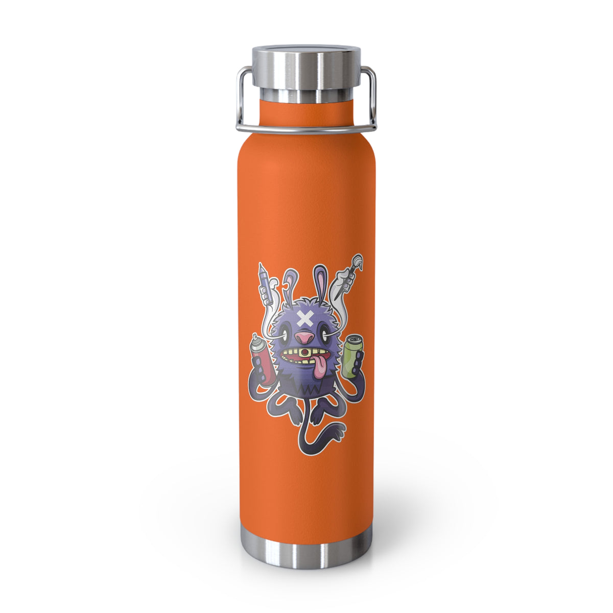 22oz Copper Insulated Water Bottle with Cartoon Design - CV66