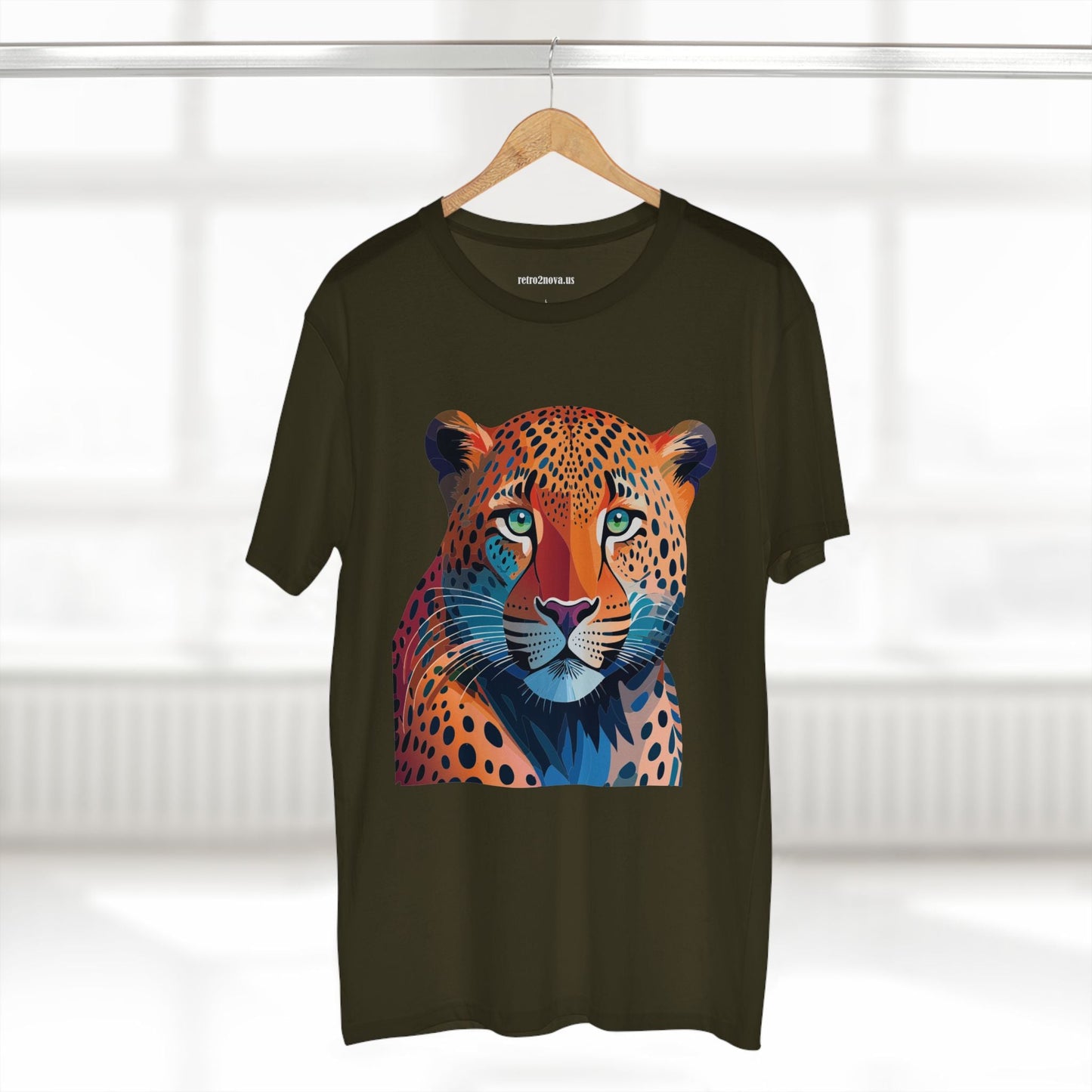 Unisex Cheetah Shirt Premium Cotton Tee With Original Art Design From Retro2Nova Art Collection Soft Breathable Comfort