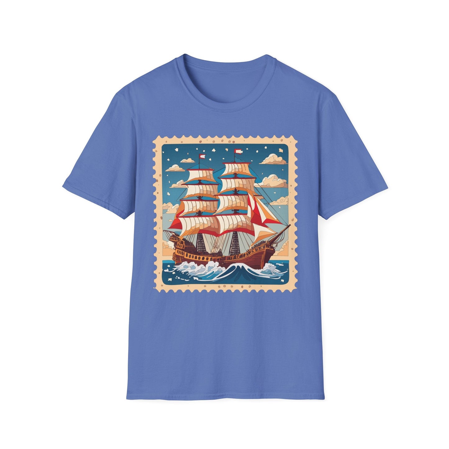 Ship T Shirt Unisex Frigate Vessel Tee Gildan Softstyle 64000 100 Percent Ring Spun Cotton