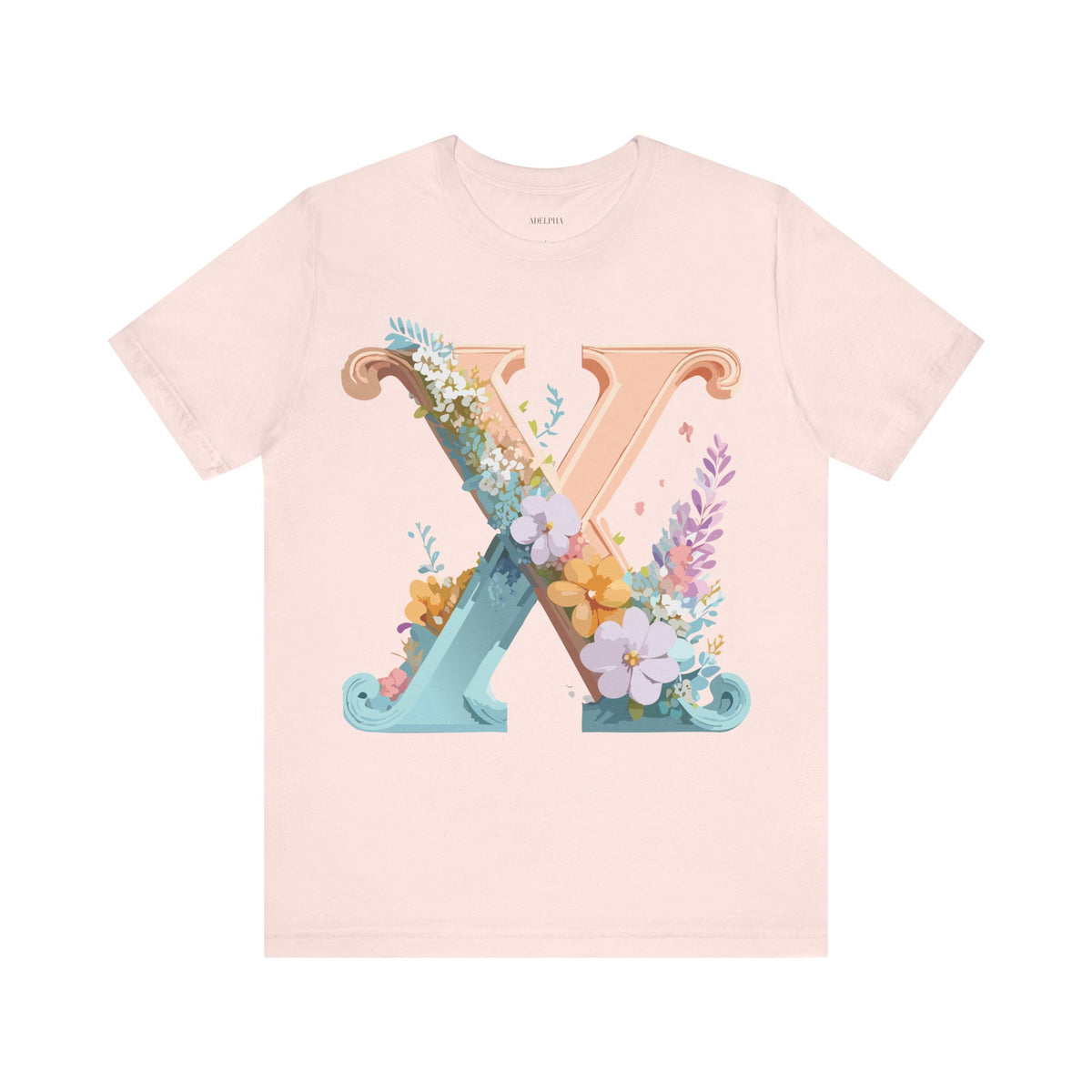 Letter X Graphic Unisex Cotton Bella+Canvas Tee with Art Letter Design