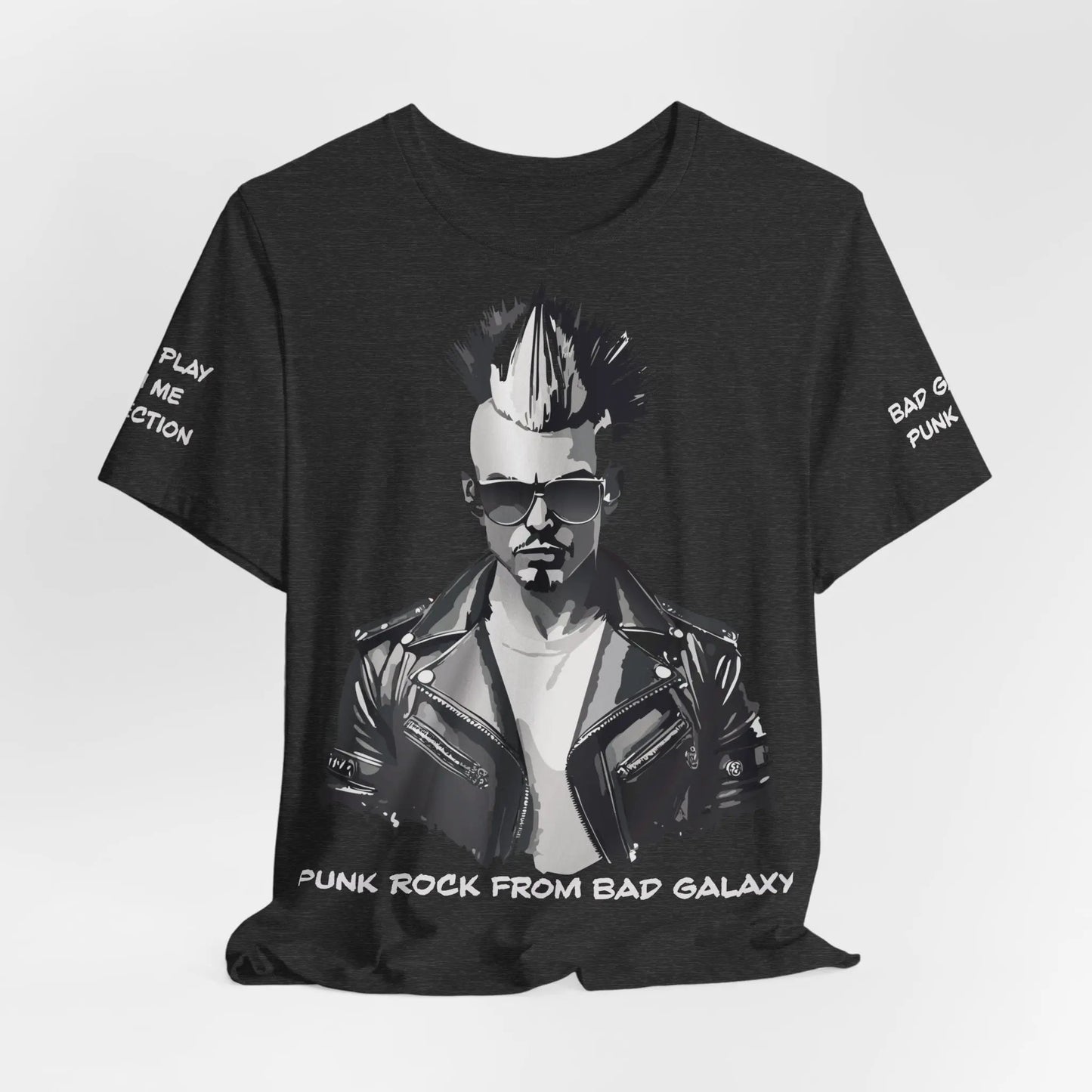 Punk Rock Tee Shirt Made To Order From Bad Galaxy Eco Friendly Inks Cotton Tee Made In USA