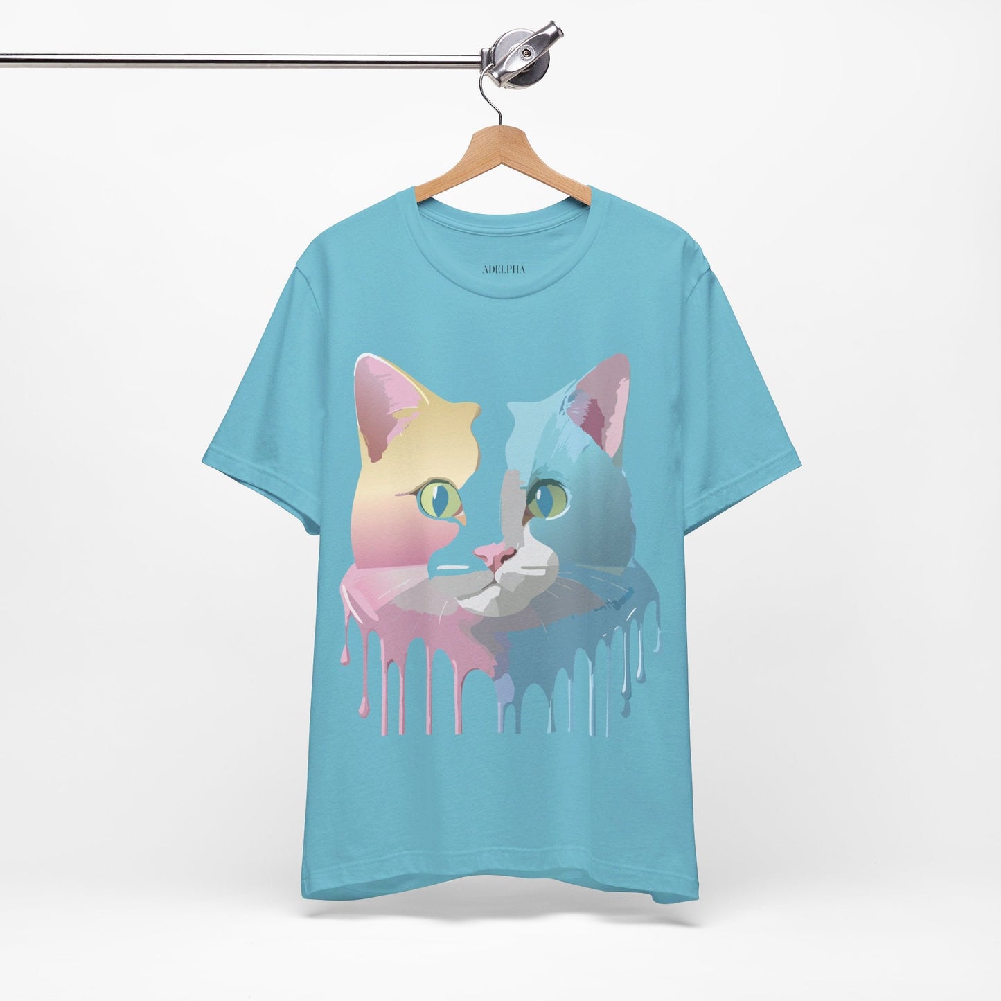Cat Graphic Tee Unisex Short Sleeve Shirt Vintage Style Adelpha