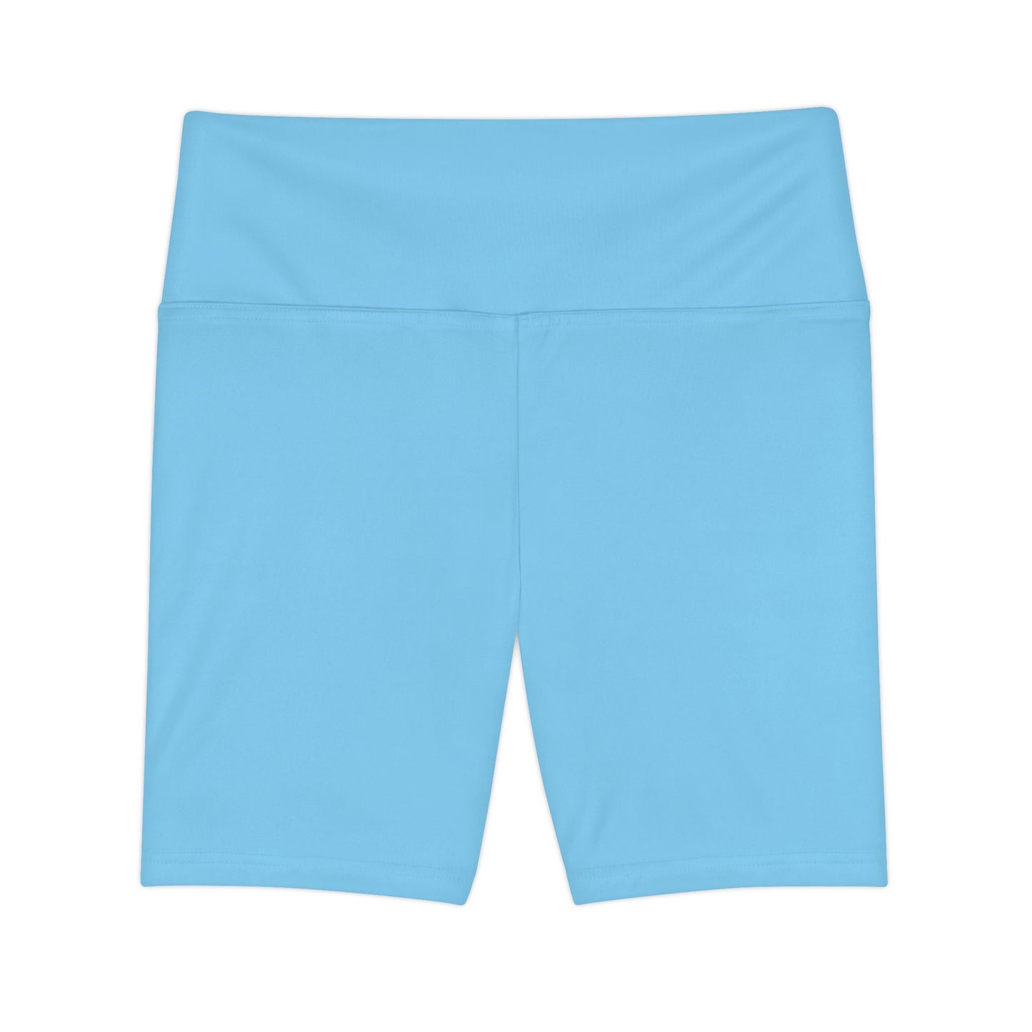 Turquoise Blue Women's Workout Shorts — Solid High-Waist Biker Shorts for Exercise & Everyday Wear