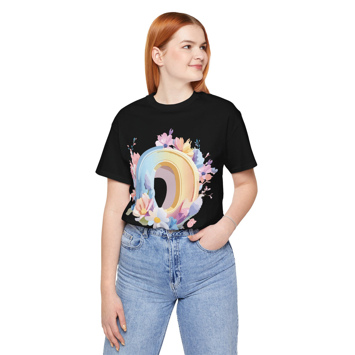 Letter O Graphic Unisex Cotton Bella+Canvas Tee with Art Letter Design