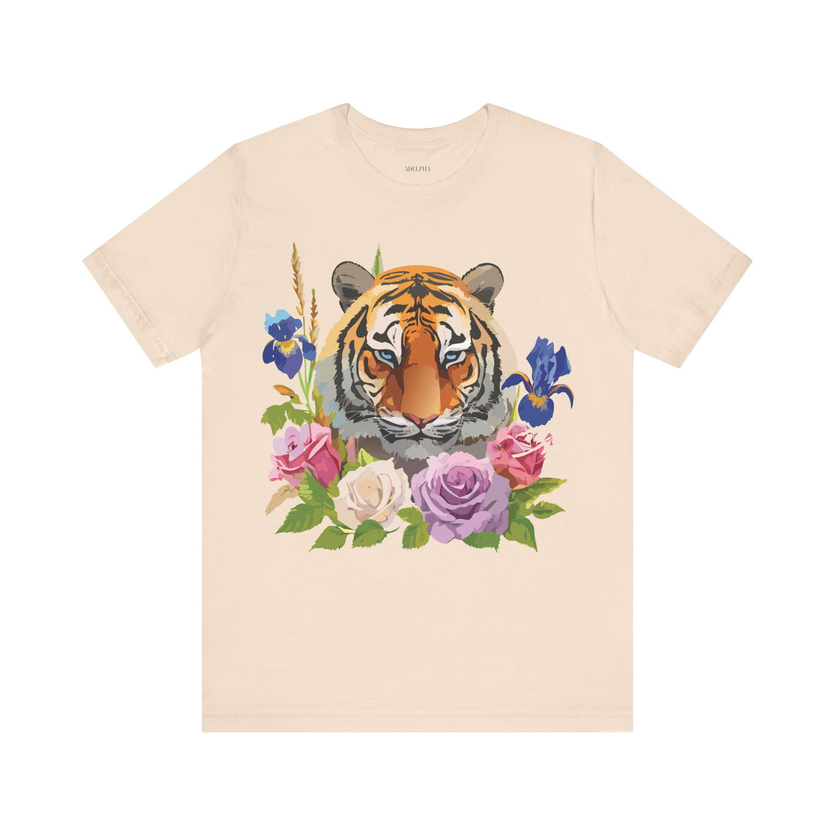 Tiger Graphic Unisex Cotton Bella+Canvas Tee with Art Animal Design d92