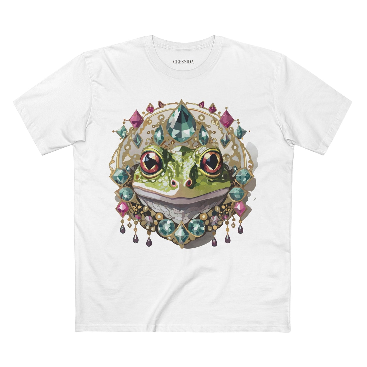 Frog Graphic Unisex 100 Cotton Tee With Unique Animal Golden Medallion Art Design 25