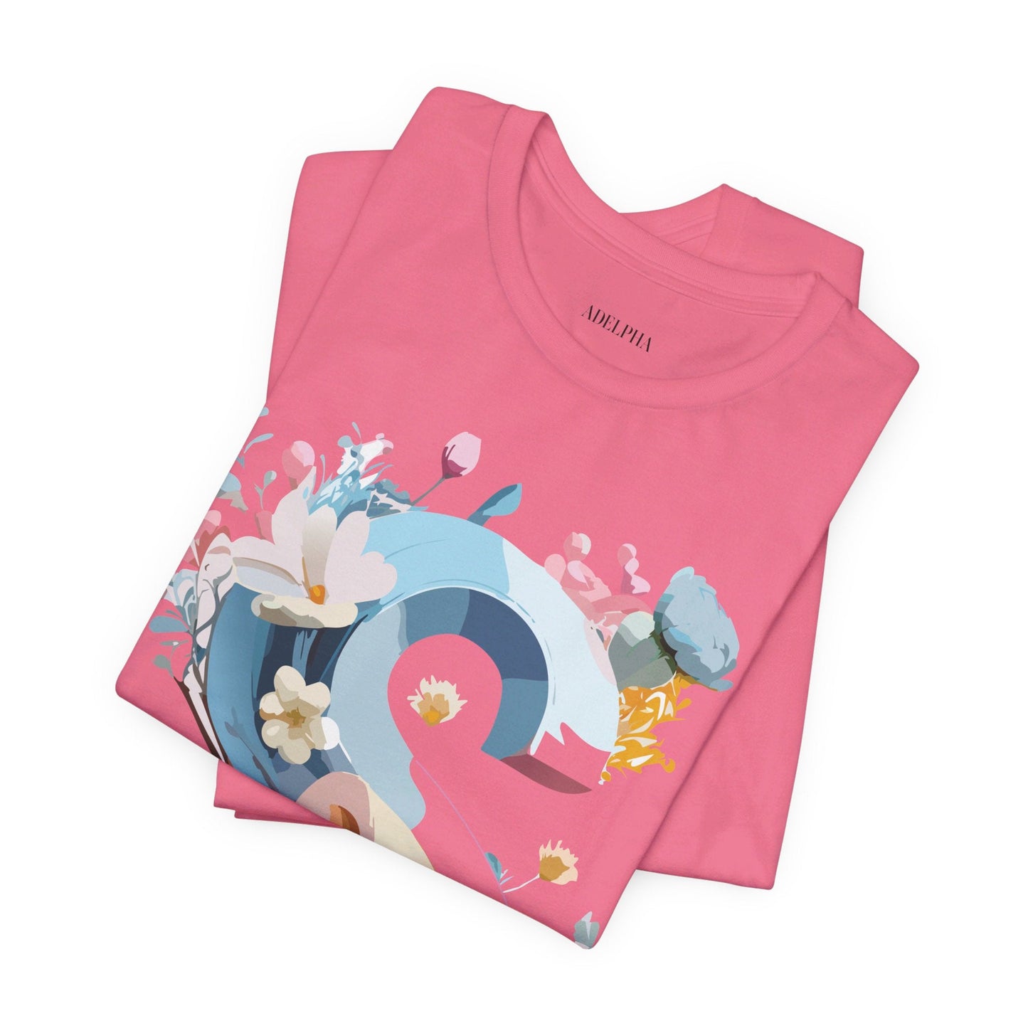 Letter S Shirt Graphic Tee Unisex Short Sleeve Vintage Inspired Adelpha Art Design