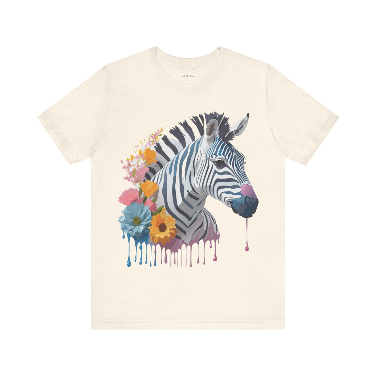 Zebra Graphic Unisex Cotton Bella+Canvas Tee with Art Animal Design e315