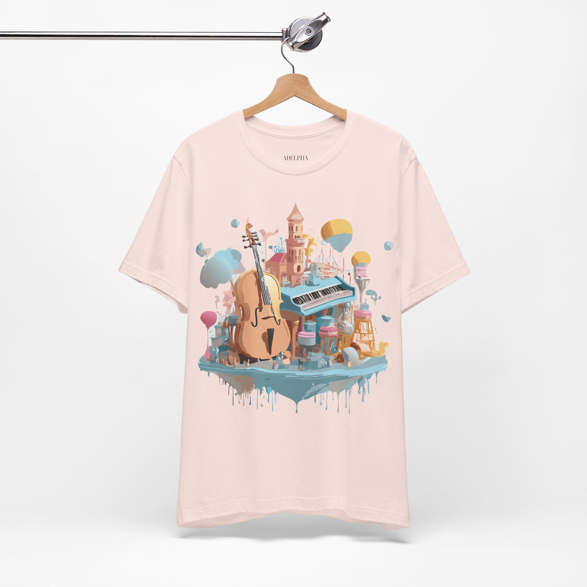 Music Graphic Unisex Cotton Bella+Canvas Tee with Art Design n188