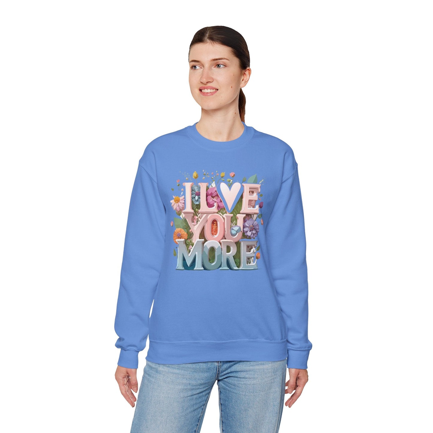 Floral Love Sweatshirt Unisex Crewneck Valentine Day Floral Print Cozy Winter Wear