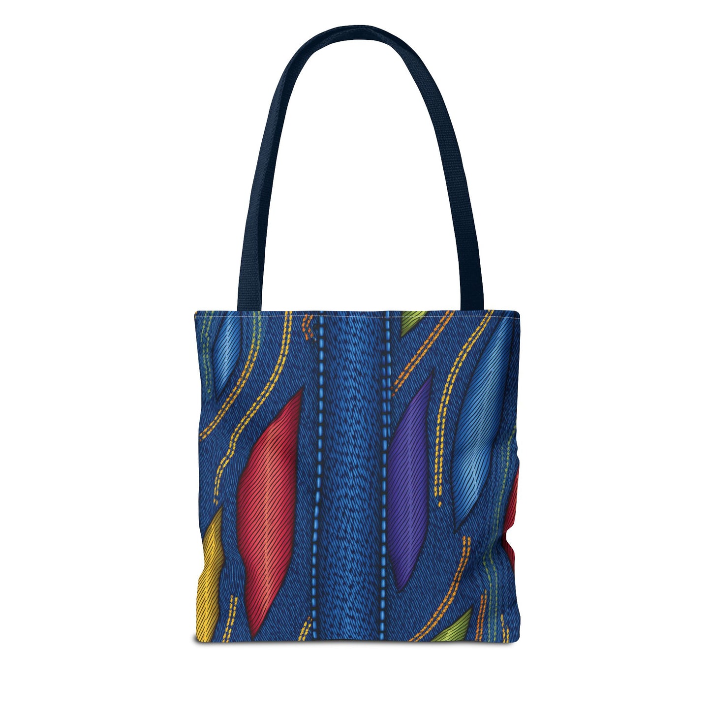 Denim Fabric Imitation Print Unisex Canvas Bag Poly Spun 3 Sizes Tote Bag 137