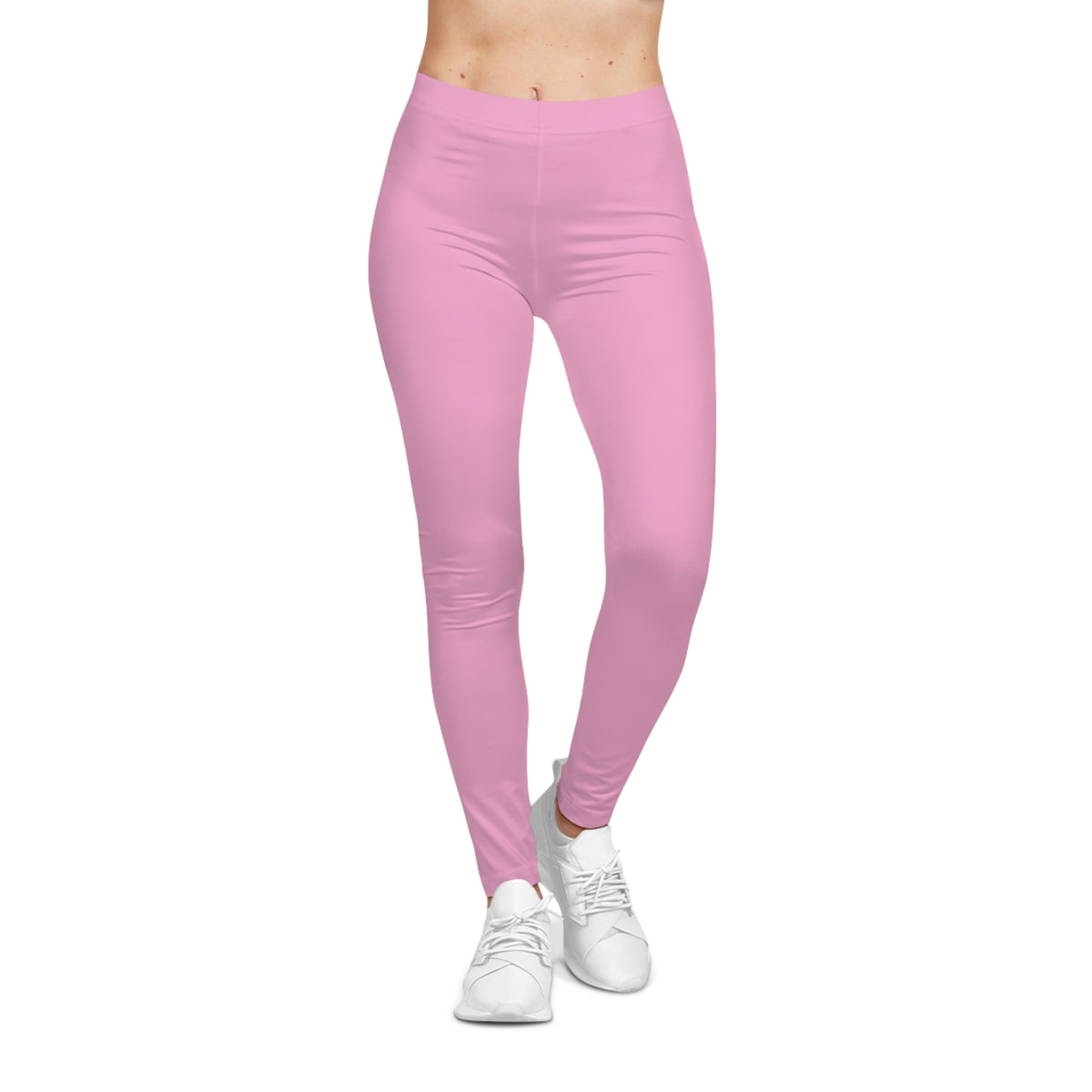 Blush Pop Pink Color Women's Poly-Span Casual Leggings XS-2XL