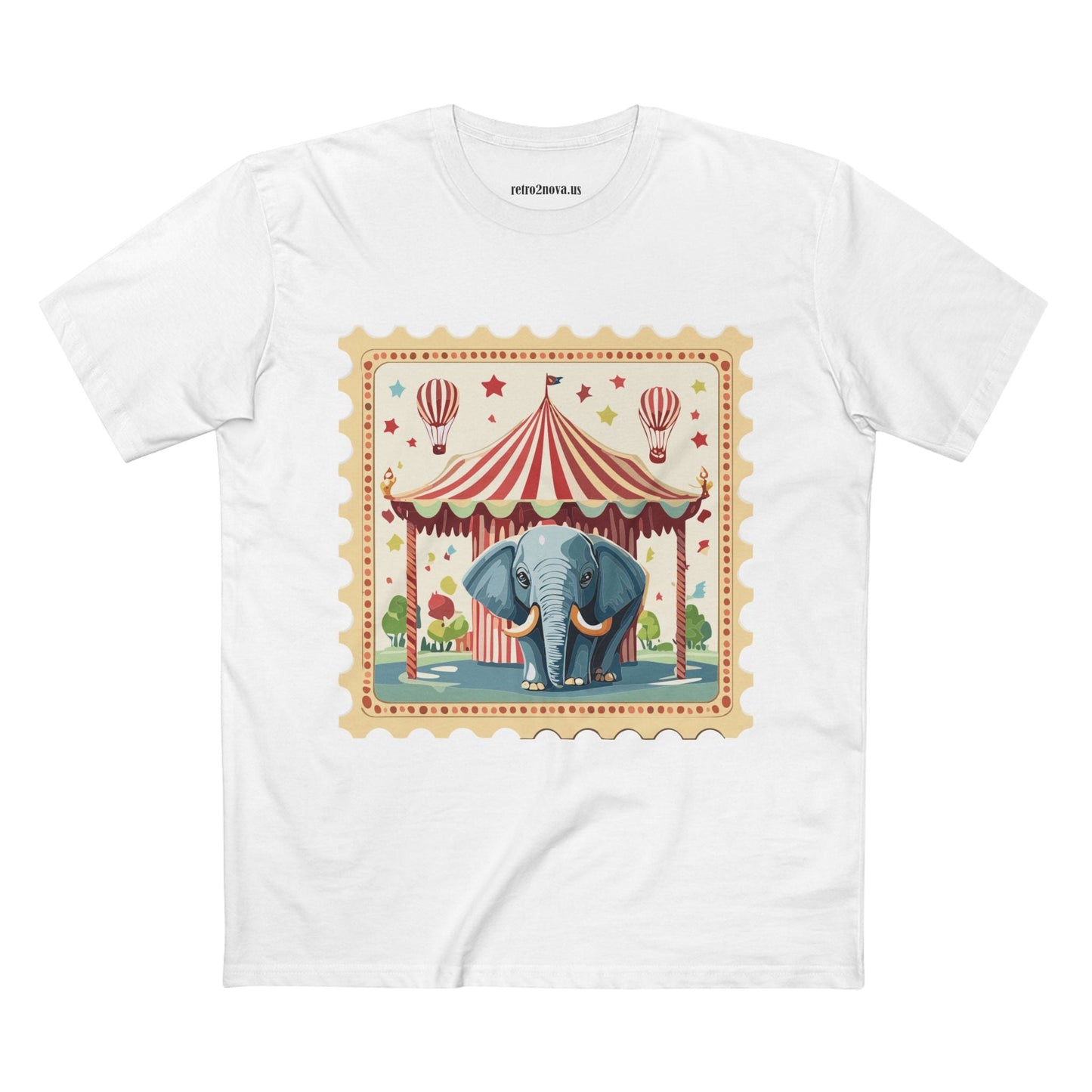 Retro2Nova Stamp Shirt Postage Stamp Art Design Unisex Premium Cotton Tee From Our Art Collection